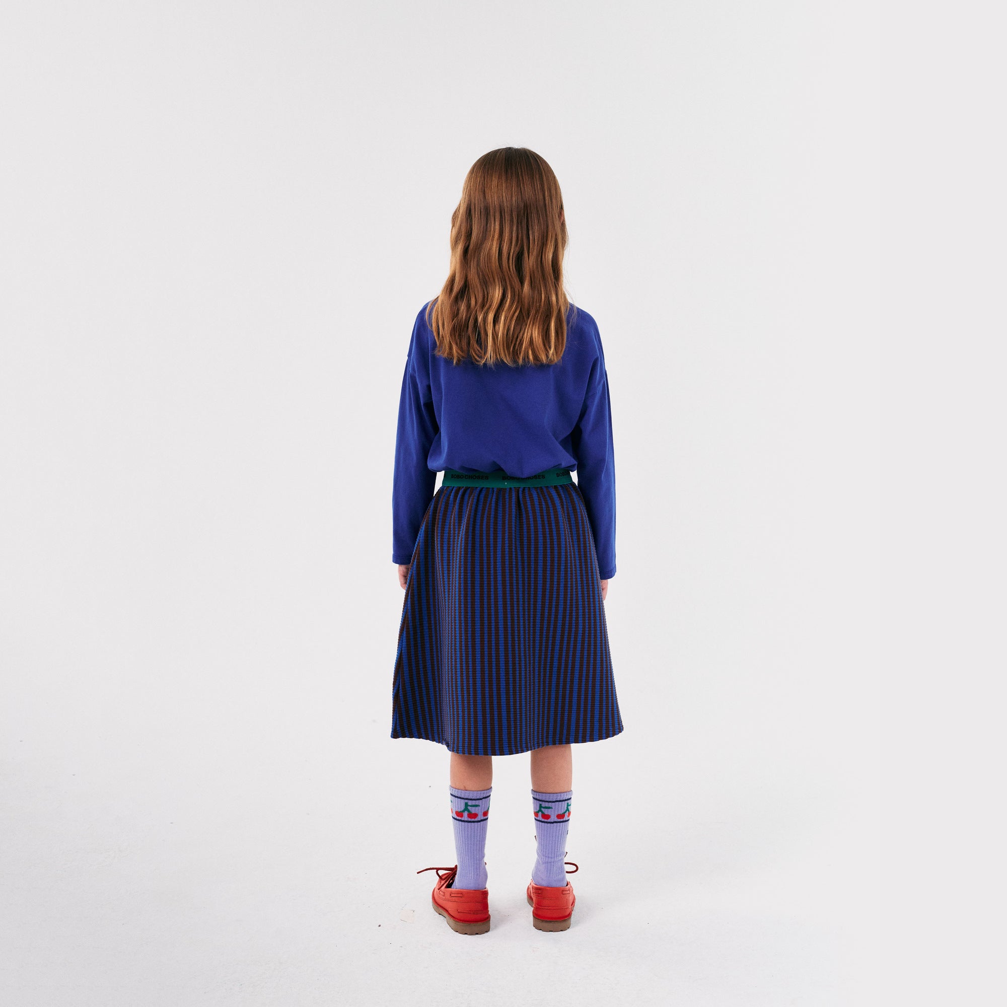 Girls Blue Stripes Skirt