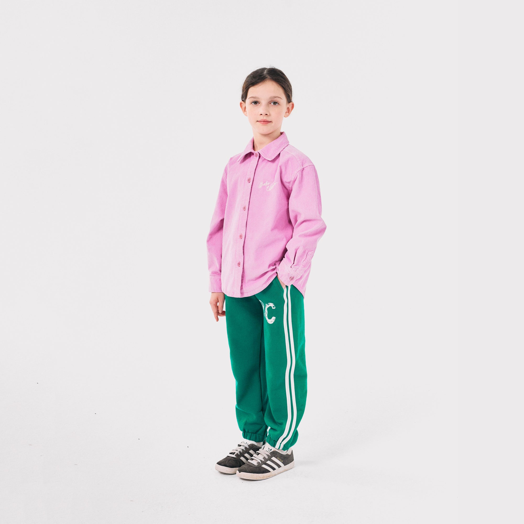 Boys & Girls Green Cotton Trousers