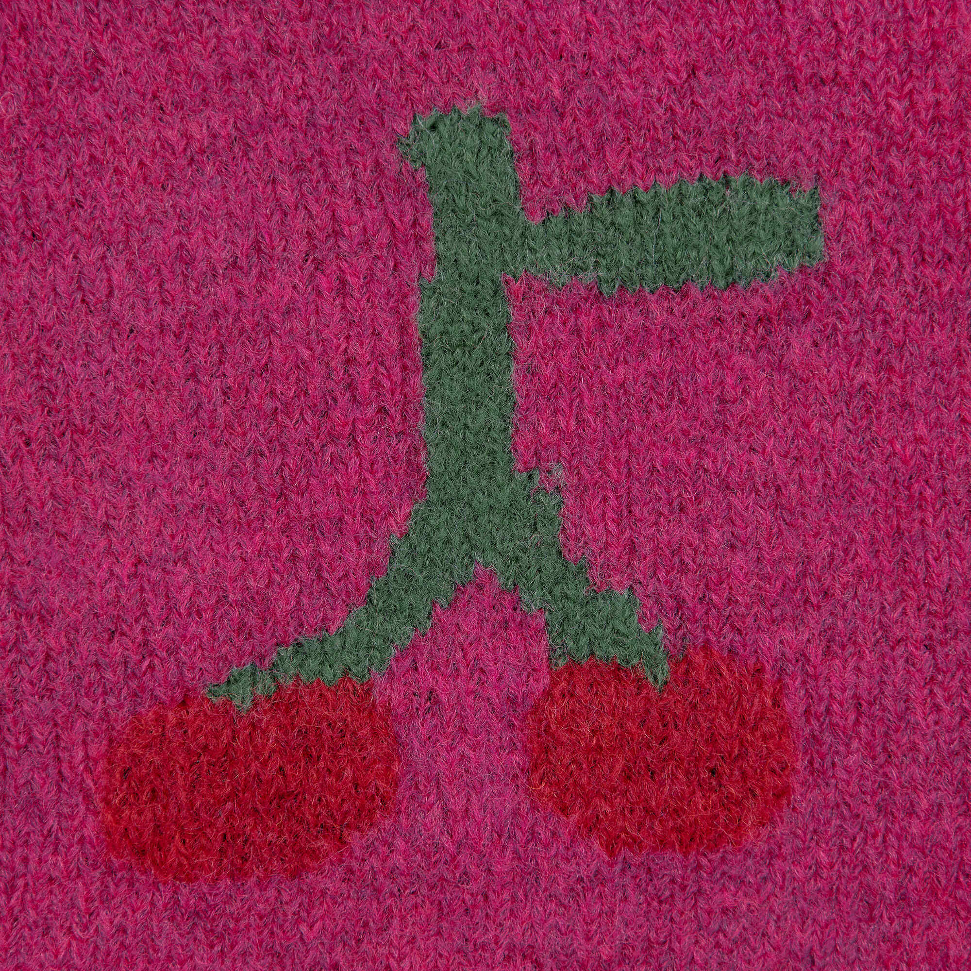 Girls Fuchsia Cherry Jacquard Cardigan