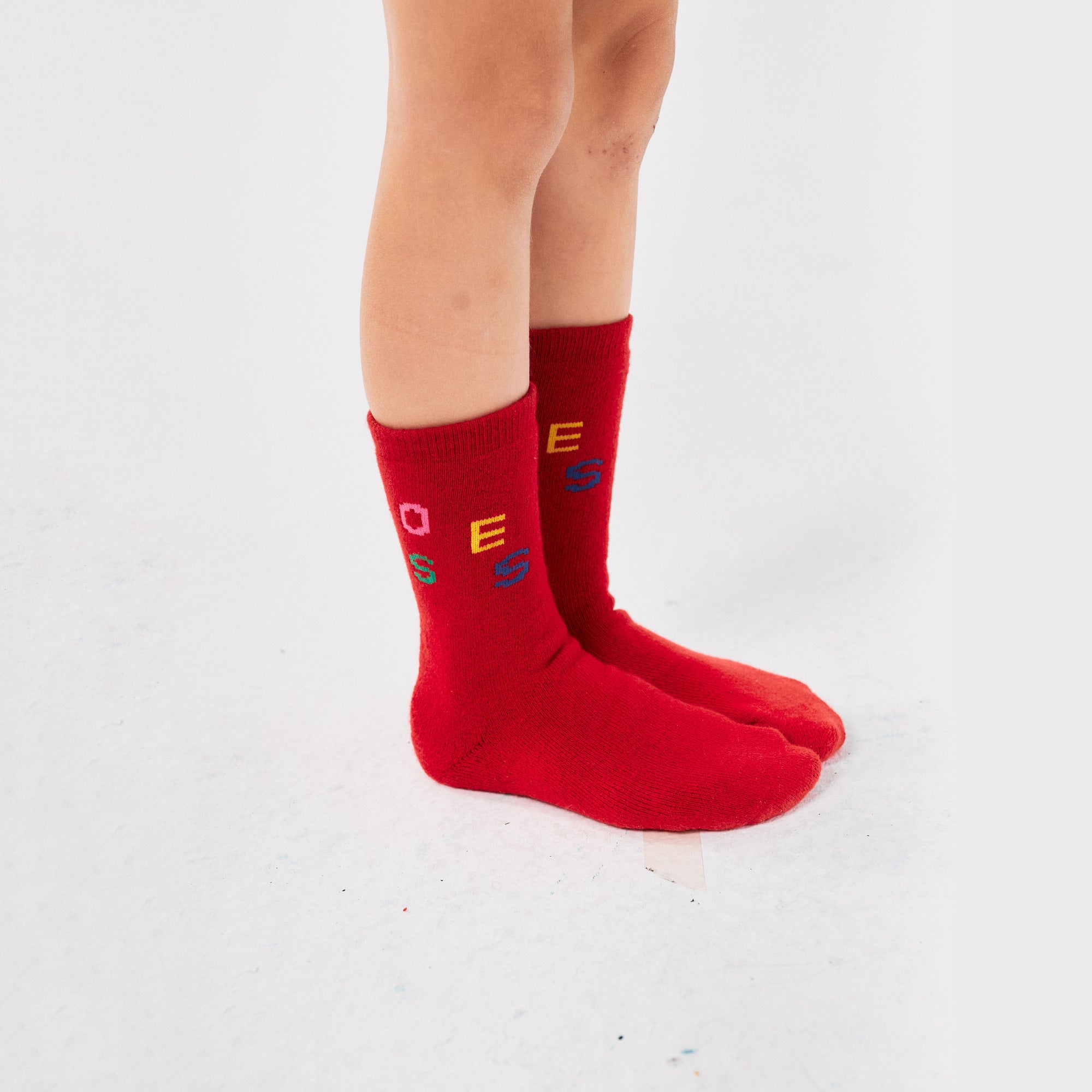 Boys & Girls Red Logo Cotton Socks