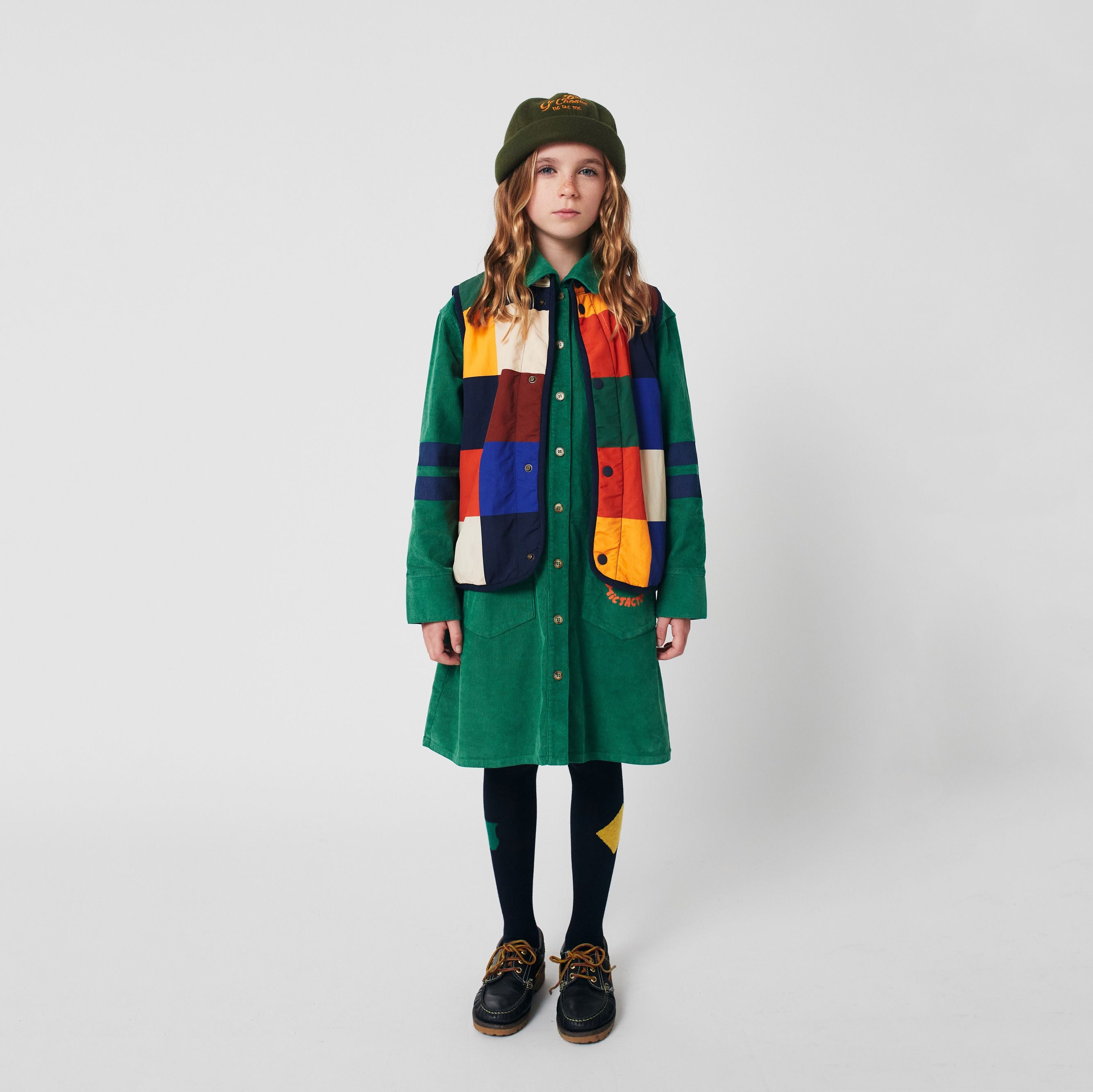 Boys & Girls Multicolor Check Reversible Gilet
