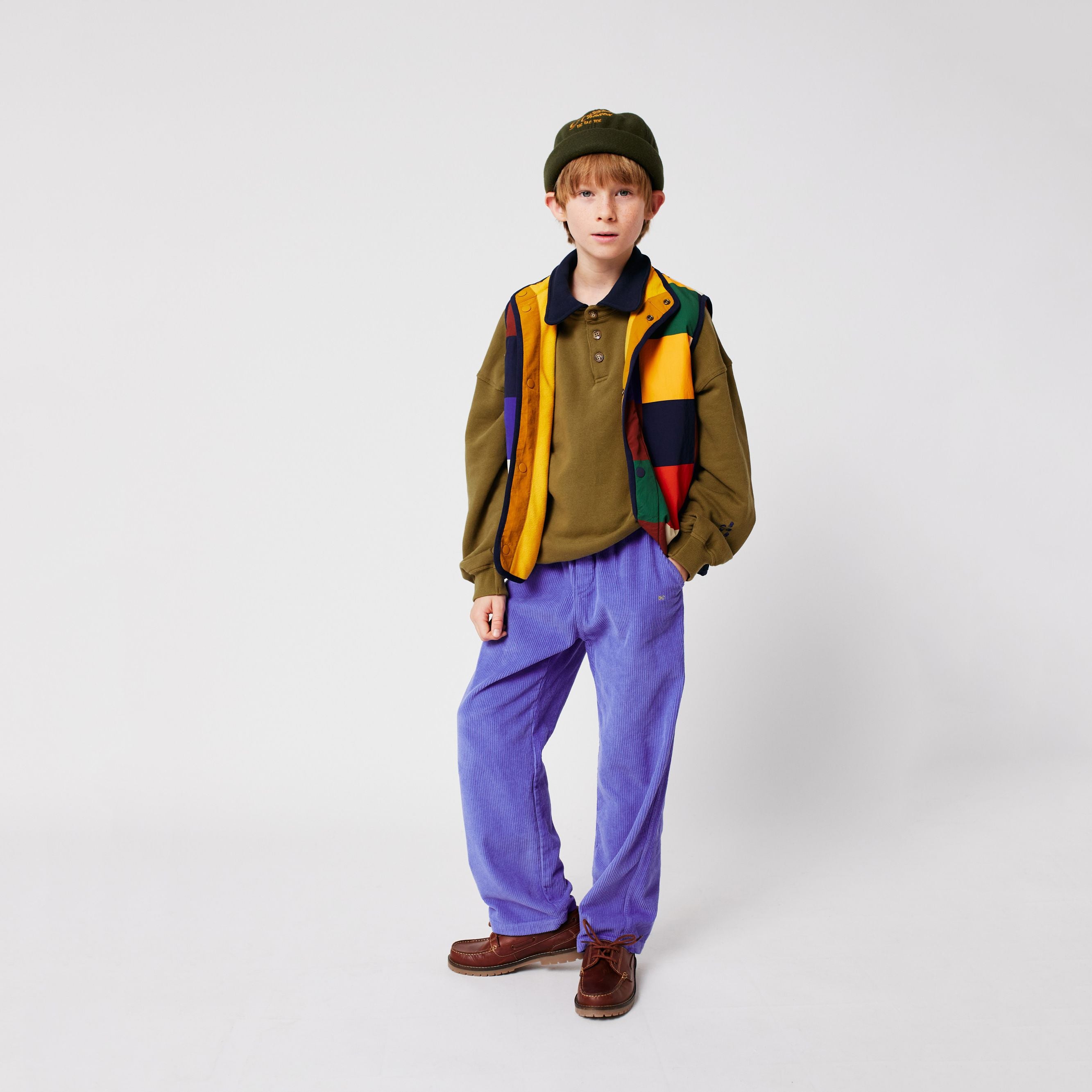 Boys & Girls Multicolor Check Reversible Gilet