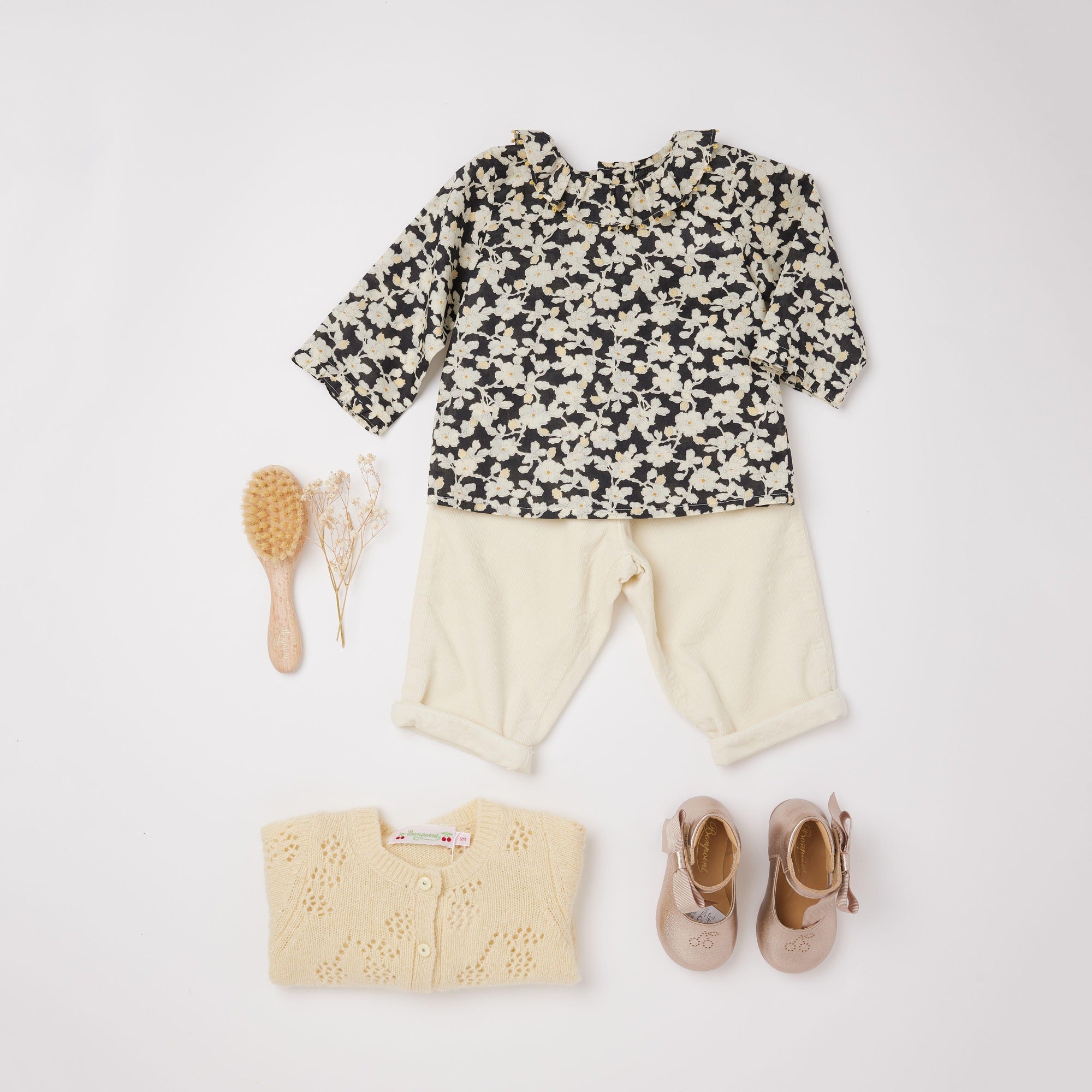 Baby Boys & Girls White Corduroy Trousers