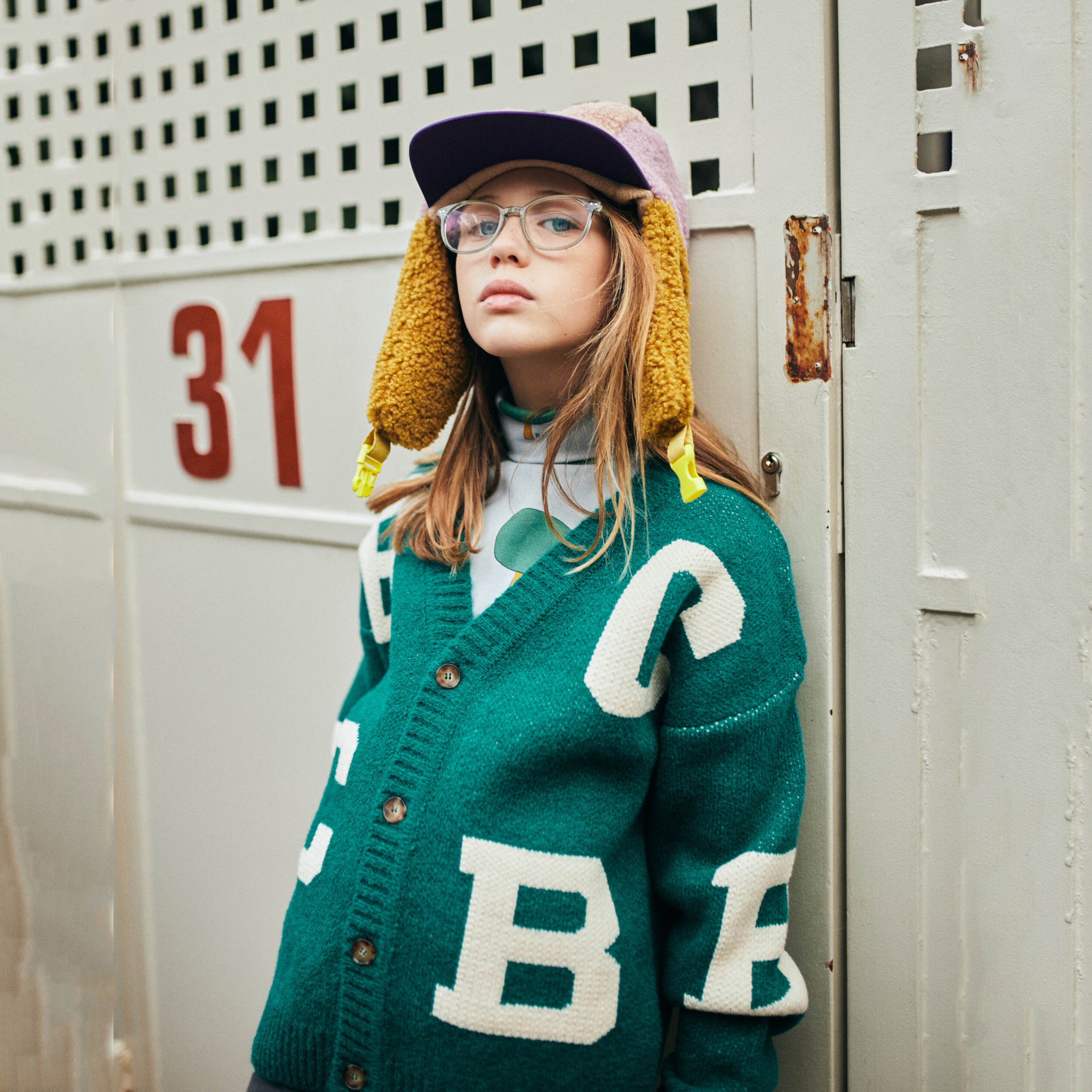 Boys & Girls Green Logo Cardigan