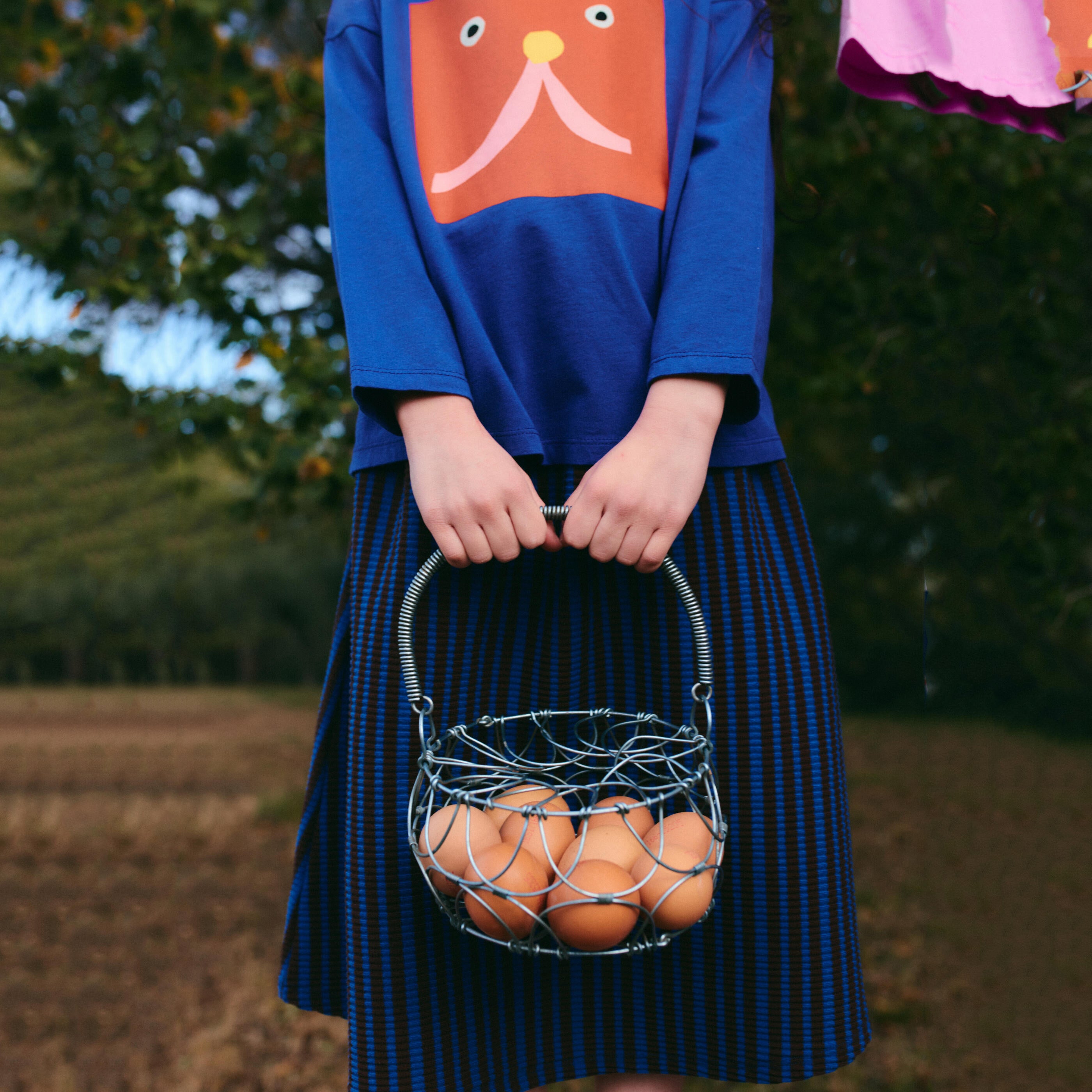 Girls Blue Stripes Skirt