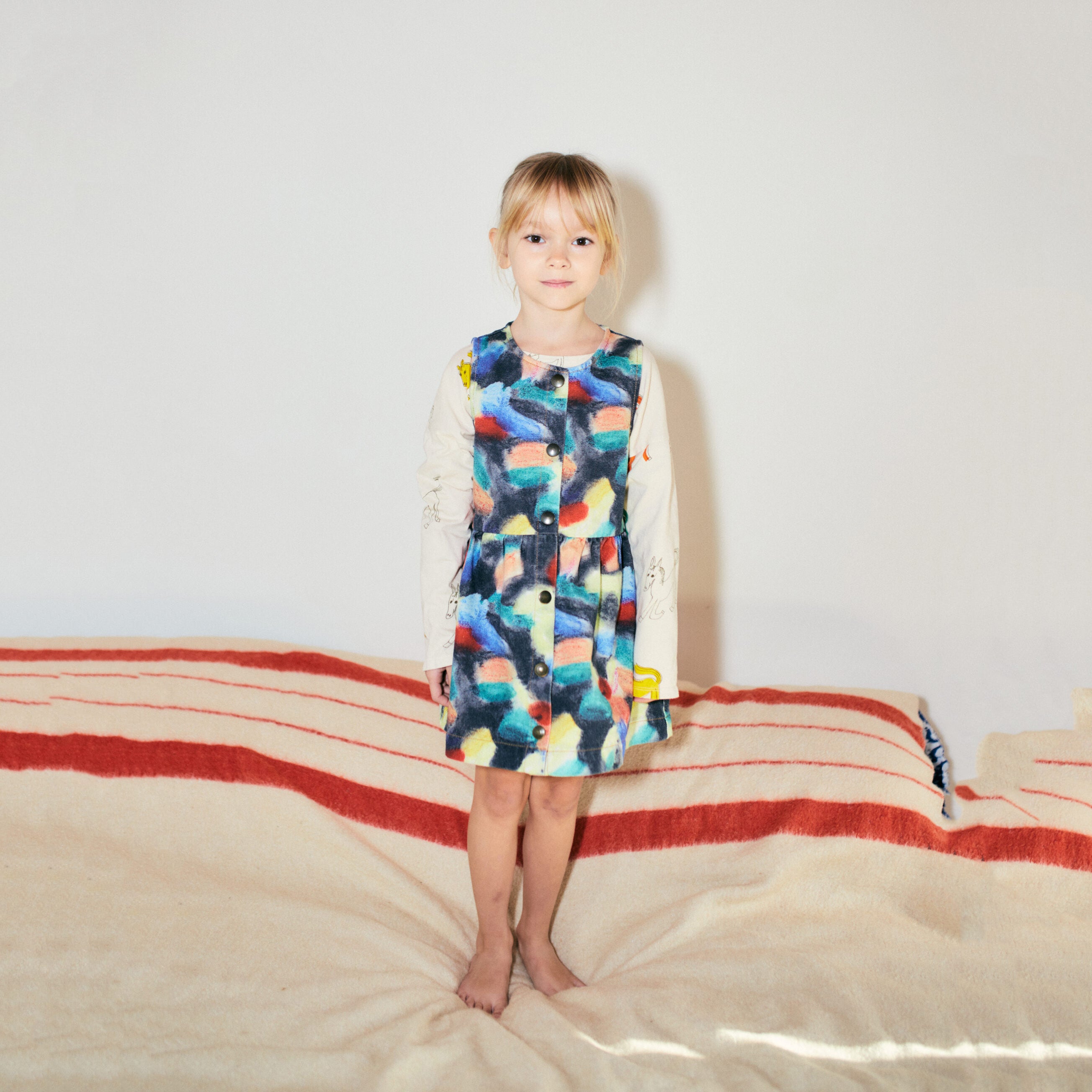 Girls Multicolor Cotton Dress