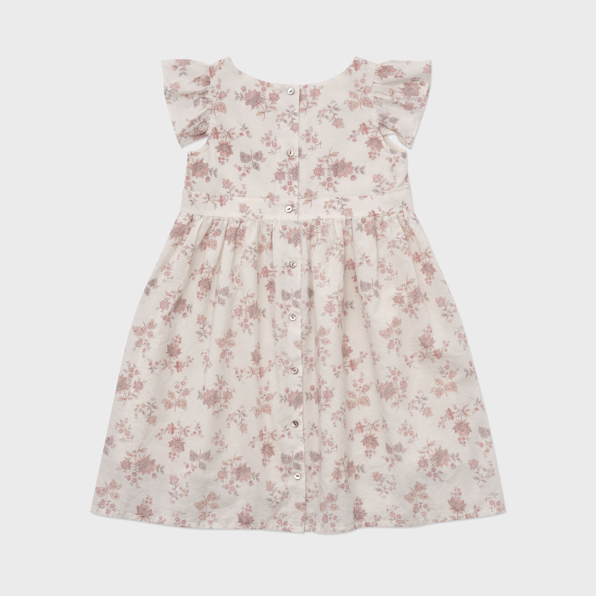 Girls Pink Floral Cotton Dress