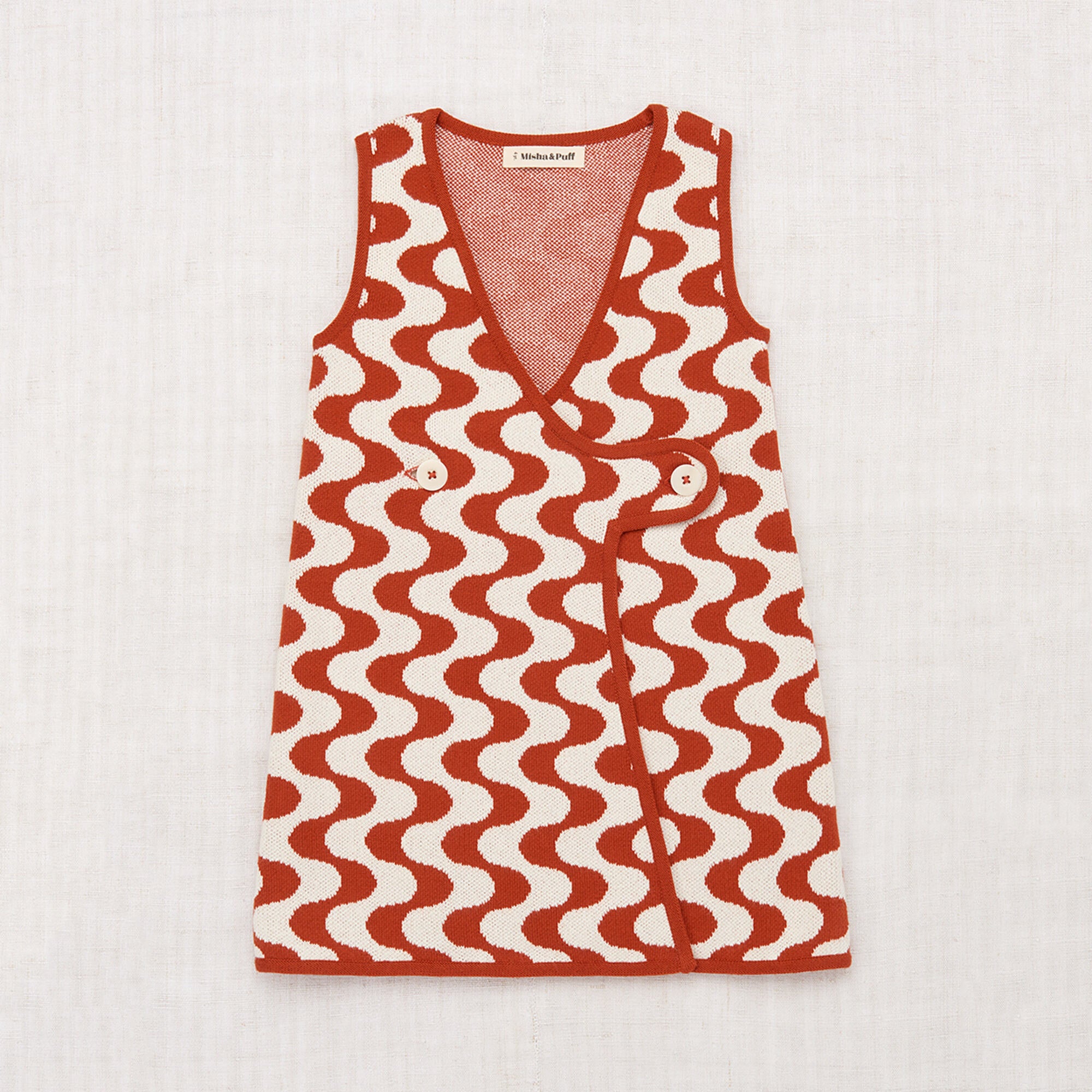 Girls Red Wave Cotton Dress