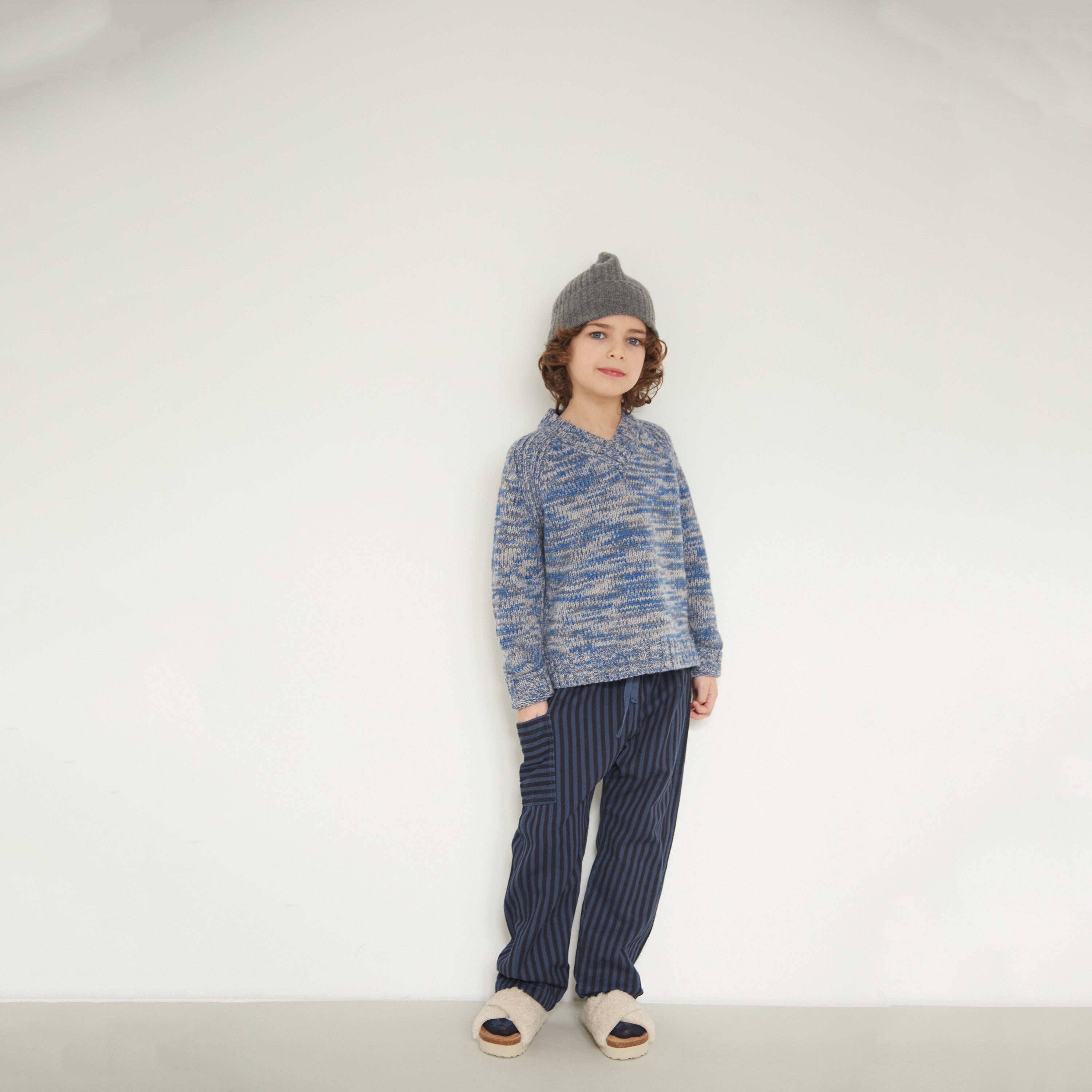 Boys & Girls Blue Stripes Cotton Trousers