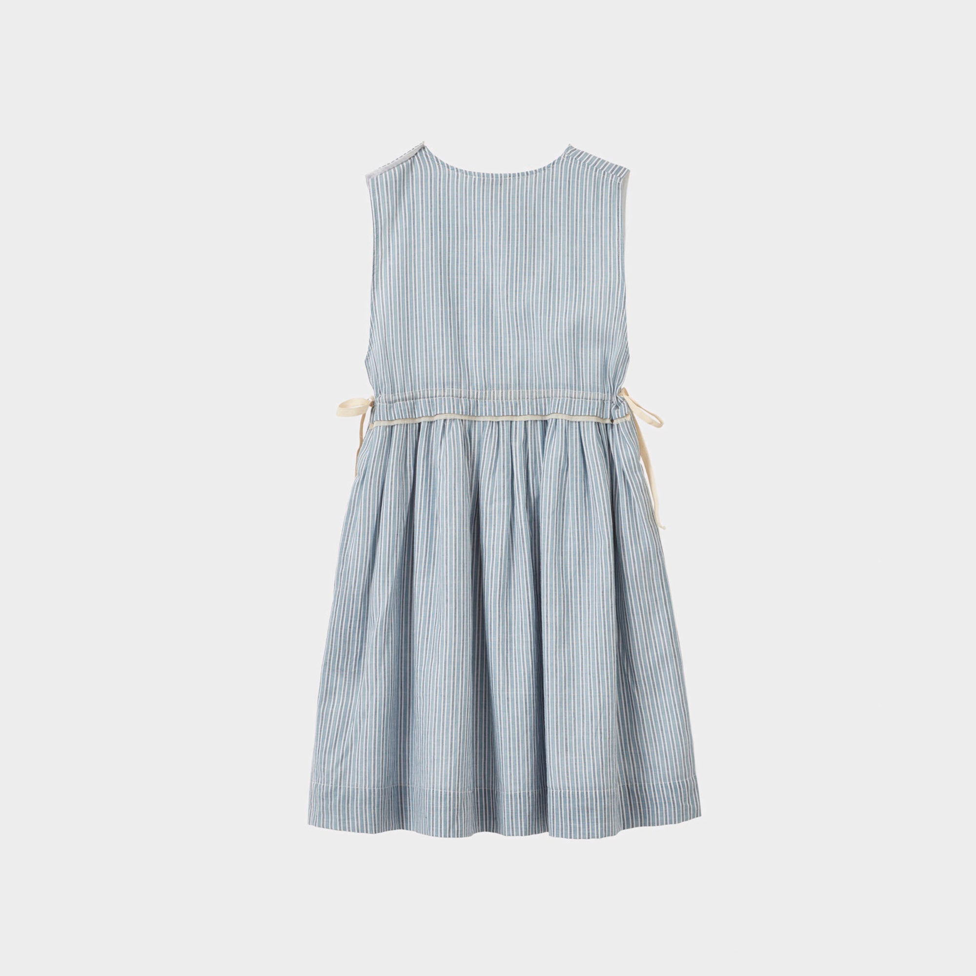 Girls Blue Stripes Cotton Dress