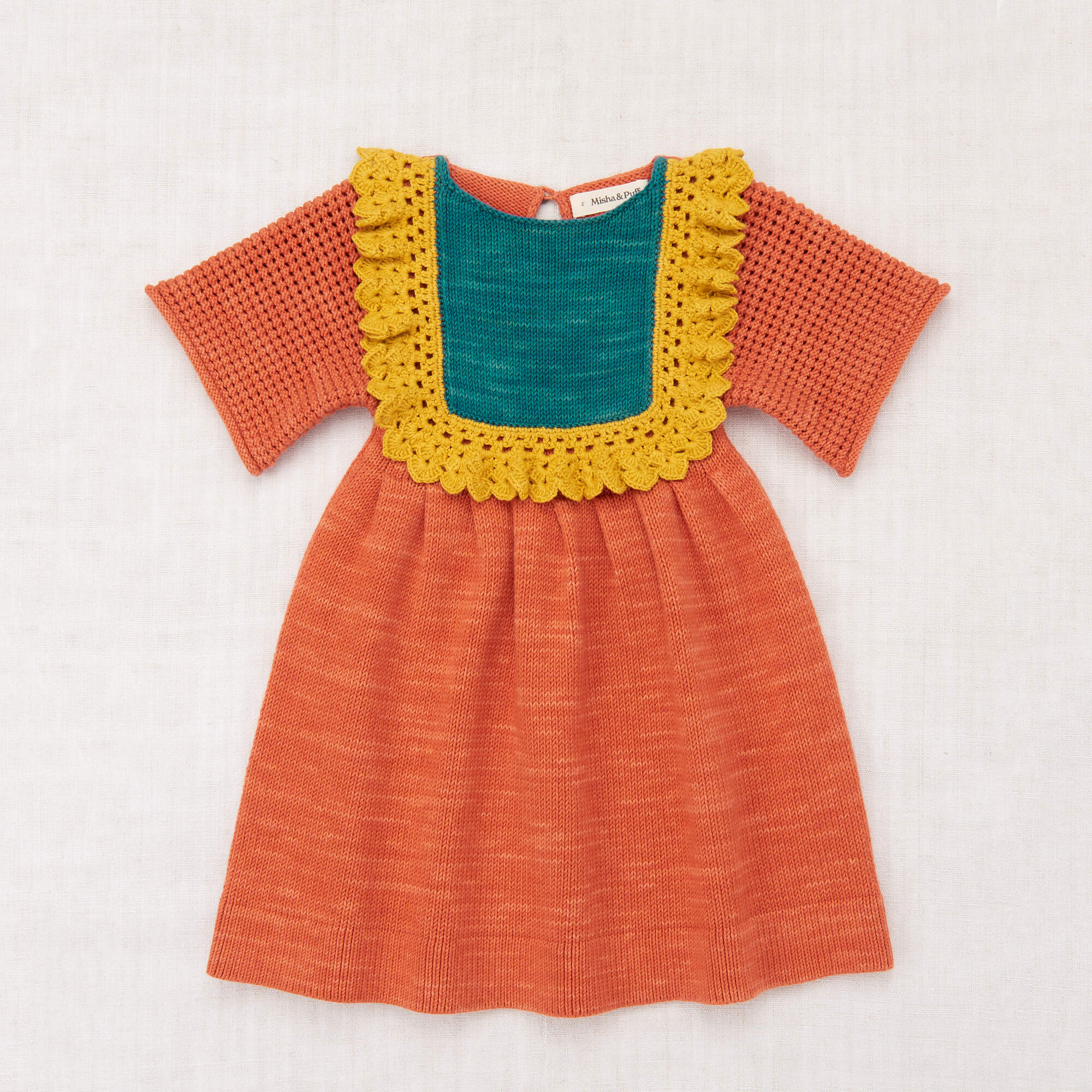 Girls Orange Cotton Dress