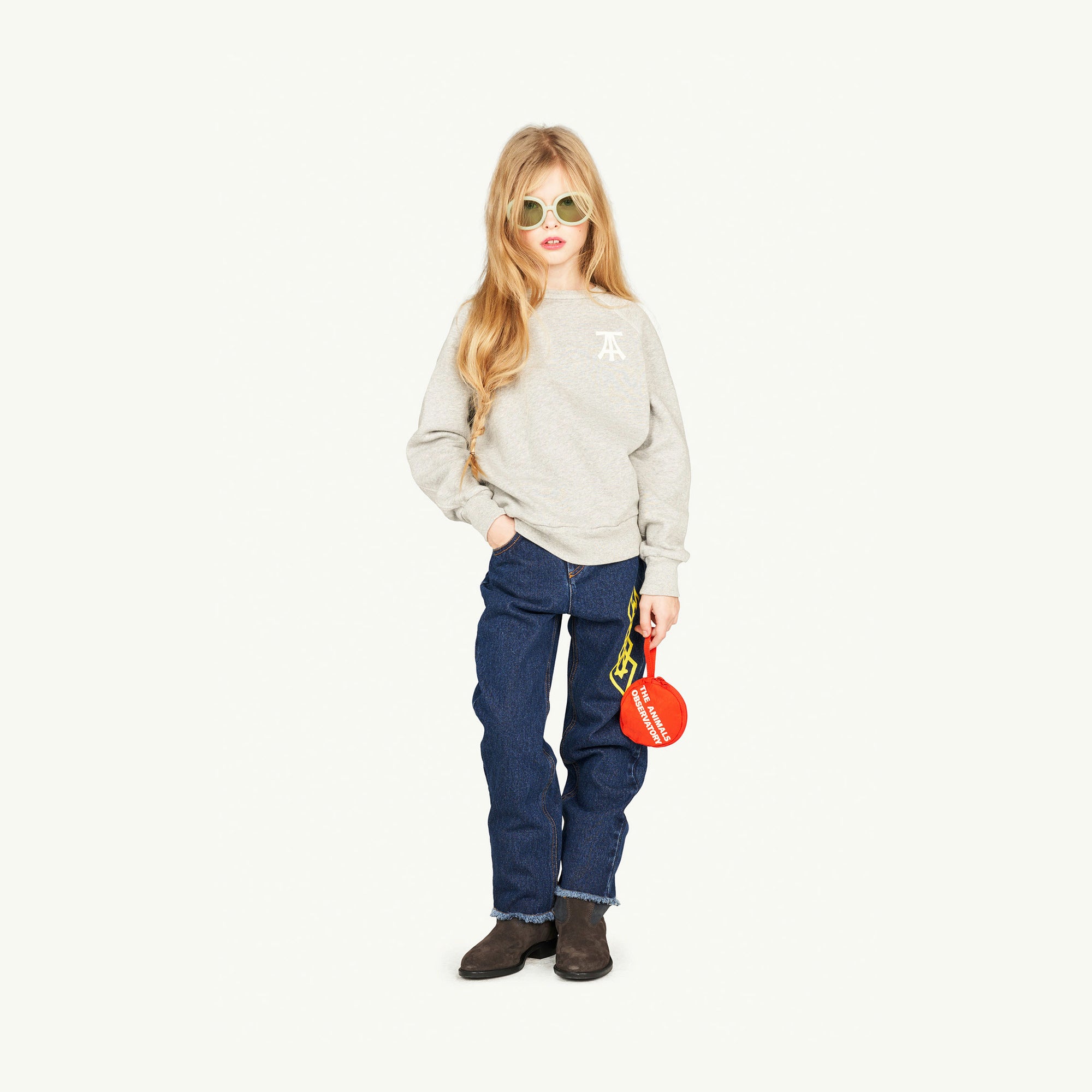 Boys & Girls Grey Logo Cotton Sweatshirt