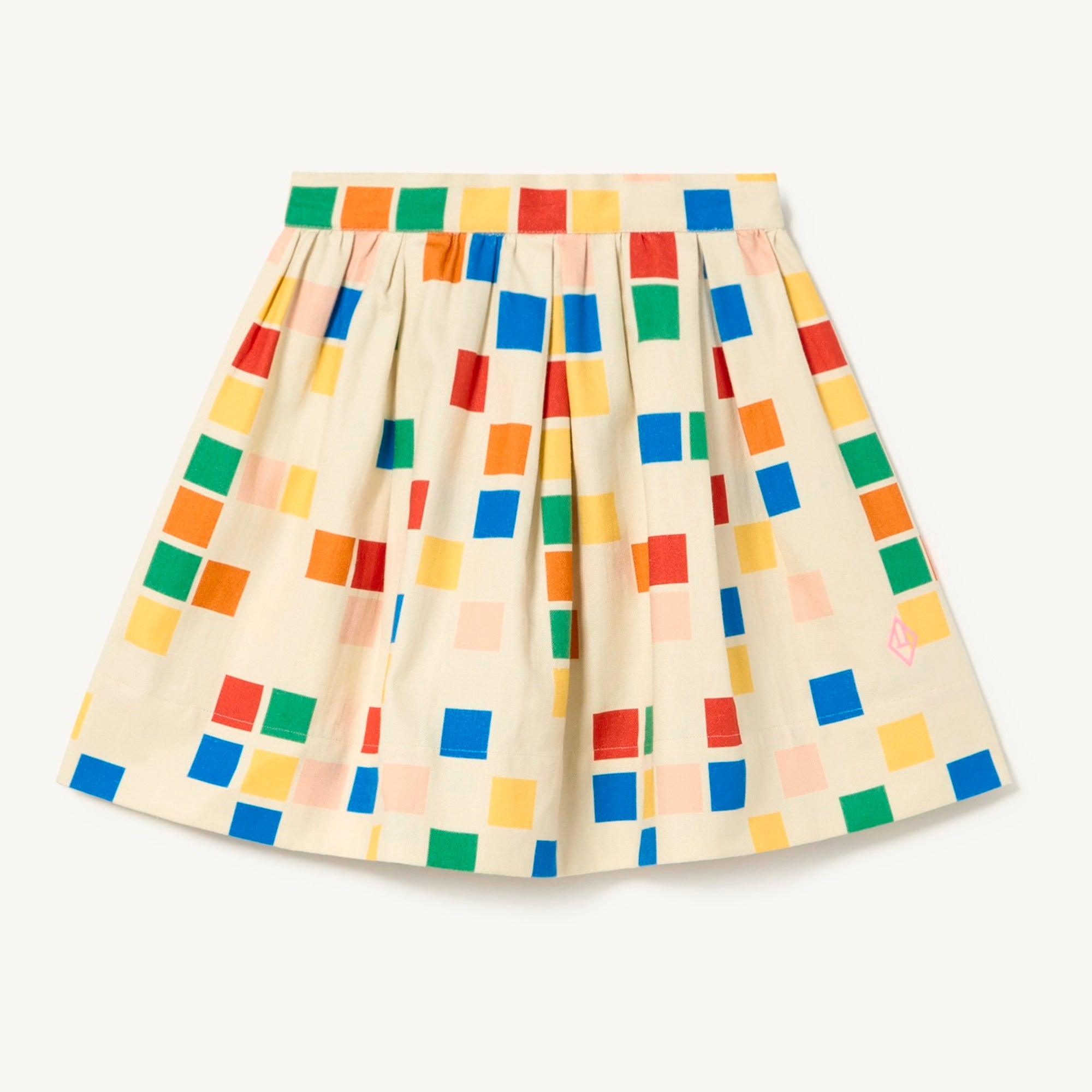 Girls Ivory Check Skirt