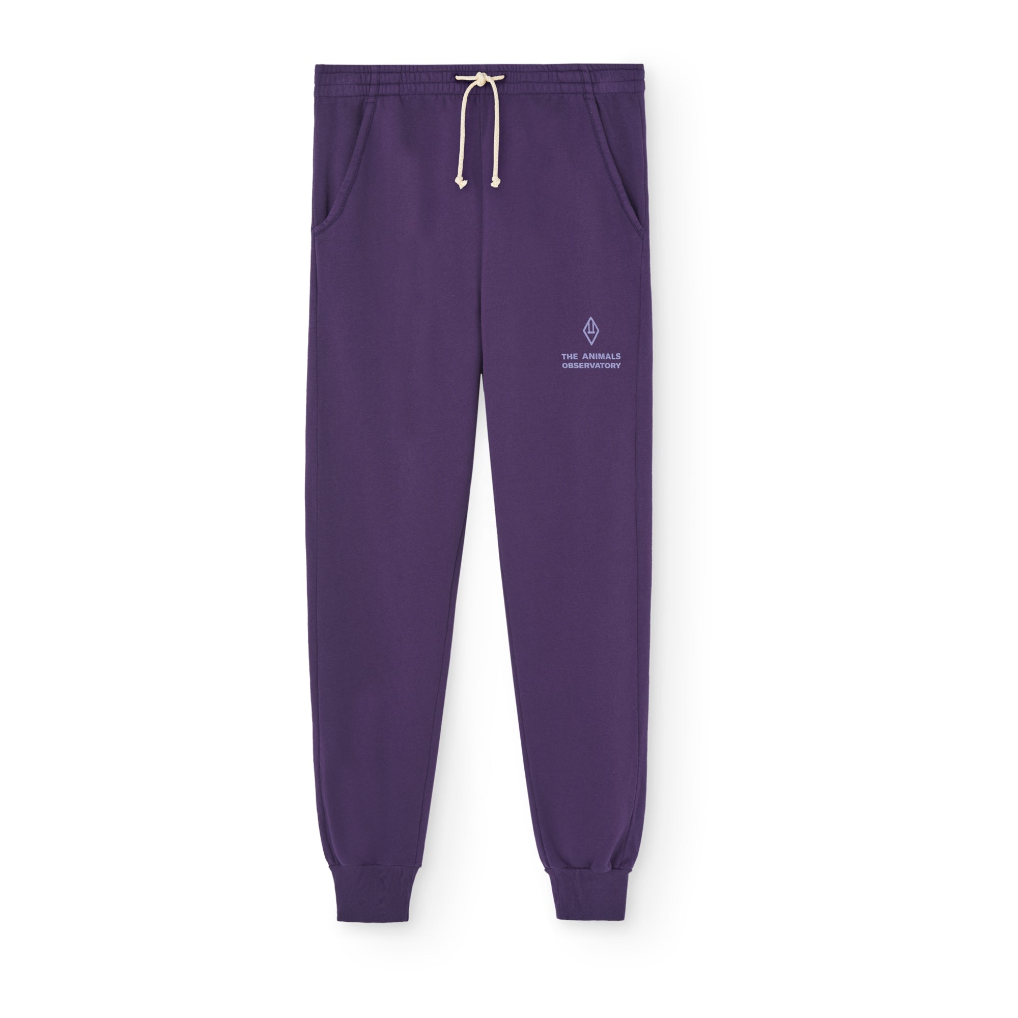 Women Dark Purple Logo Cotton Trousers