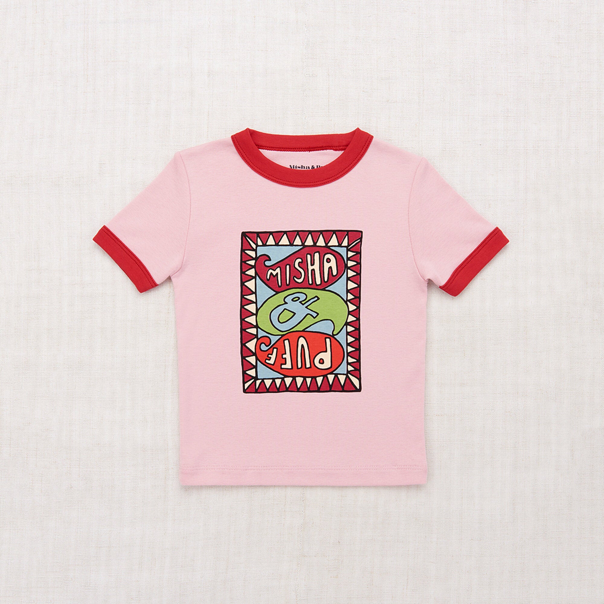 Girls Pink Printed Cotton T-Shirt