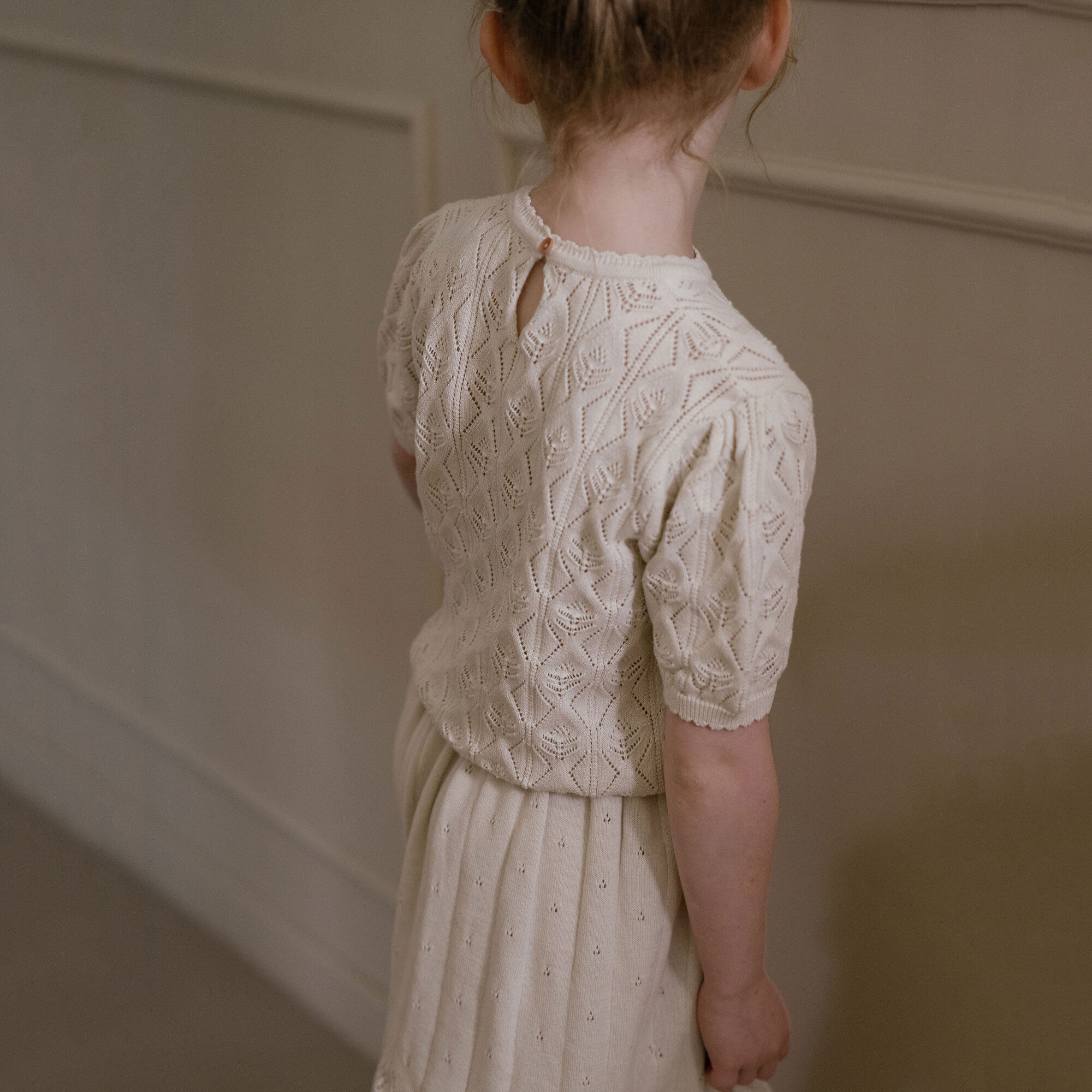 Girls Beige Knit Skirt