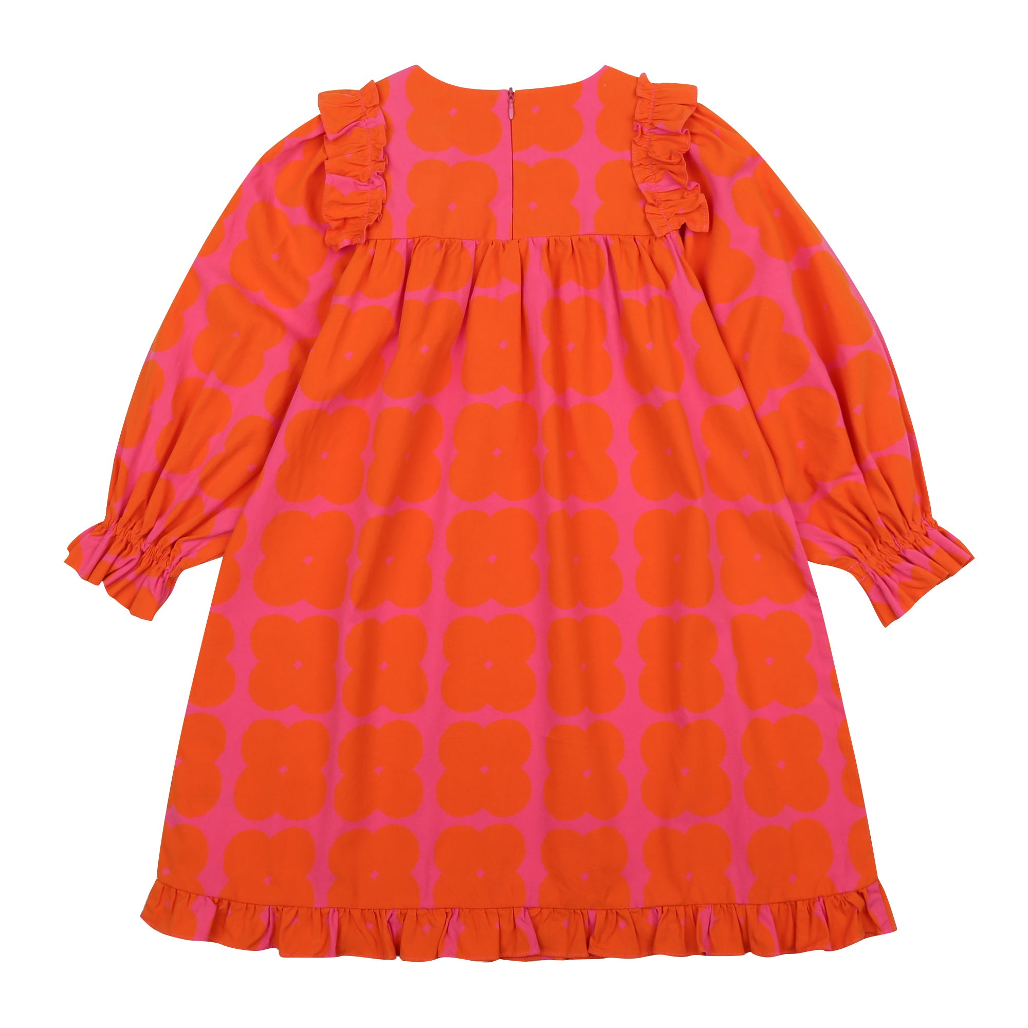 Girls Pink Check Cotton Dress