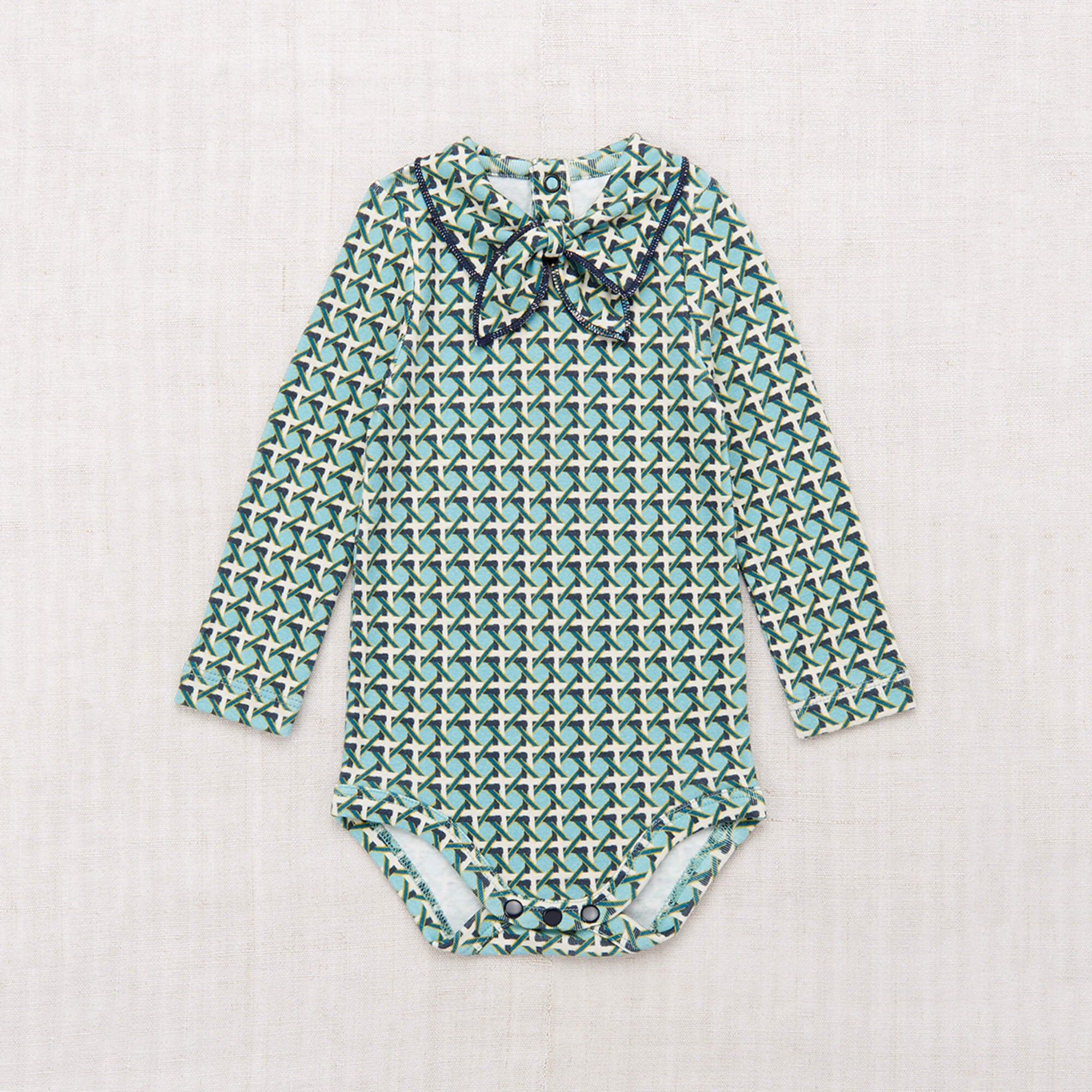 Baby Boys & Girls Blue Check Cotton Babysuit