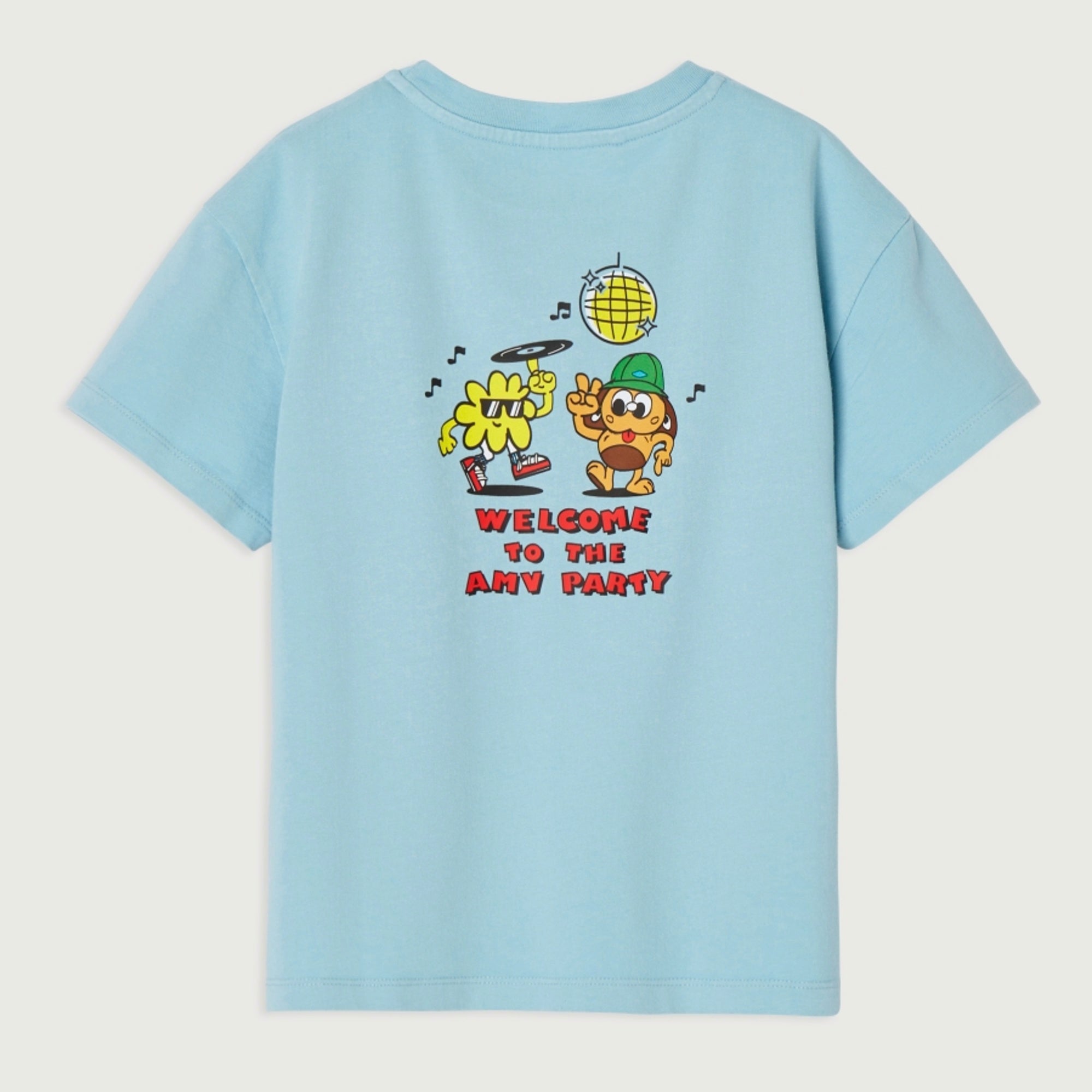 Boys & Girls Blue Printed Cotton T-Shirt