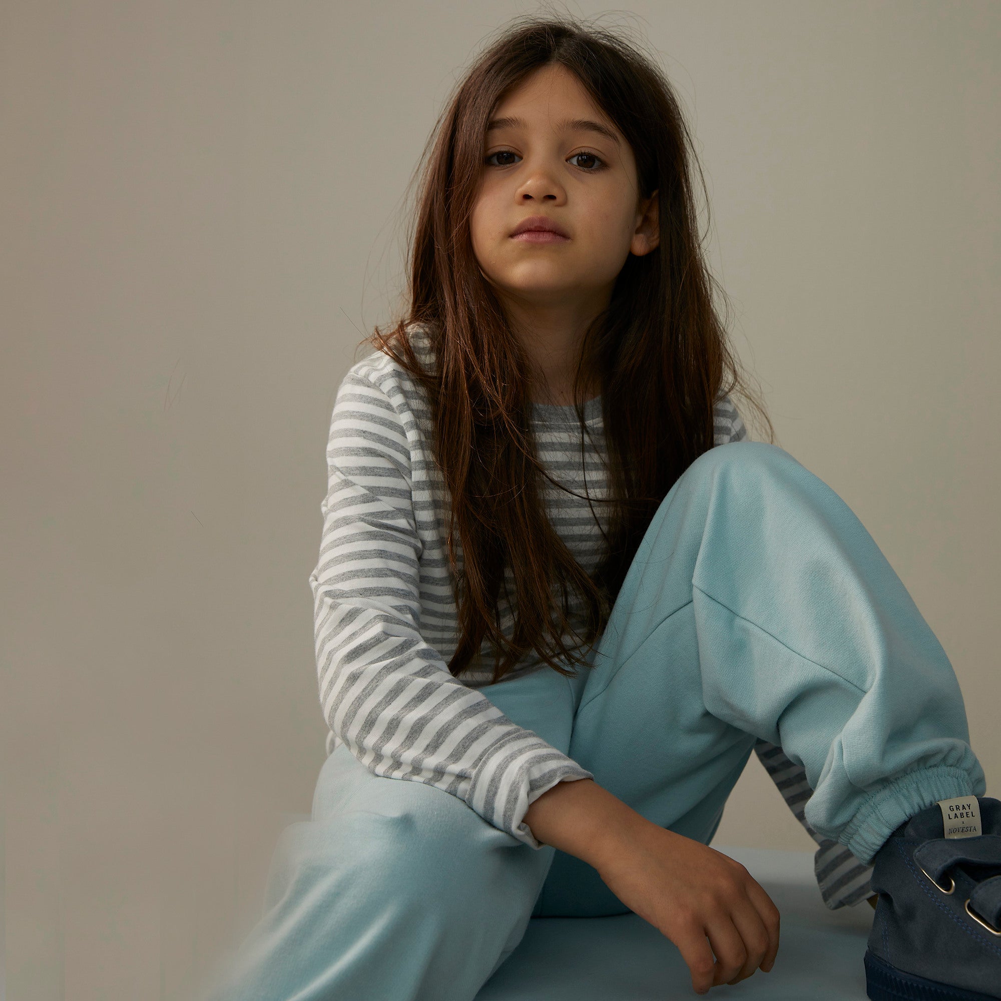 Boys & Girls Sky Blue Cotton Trousers