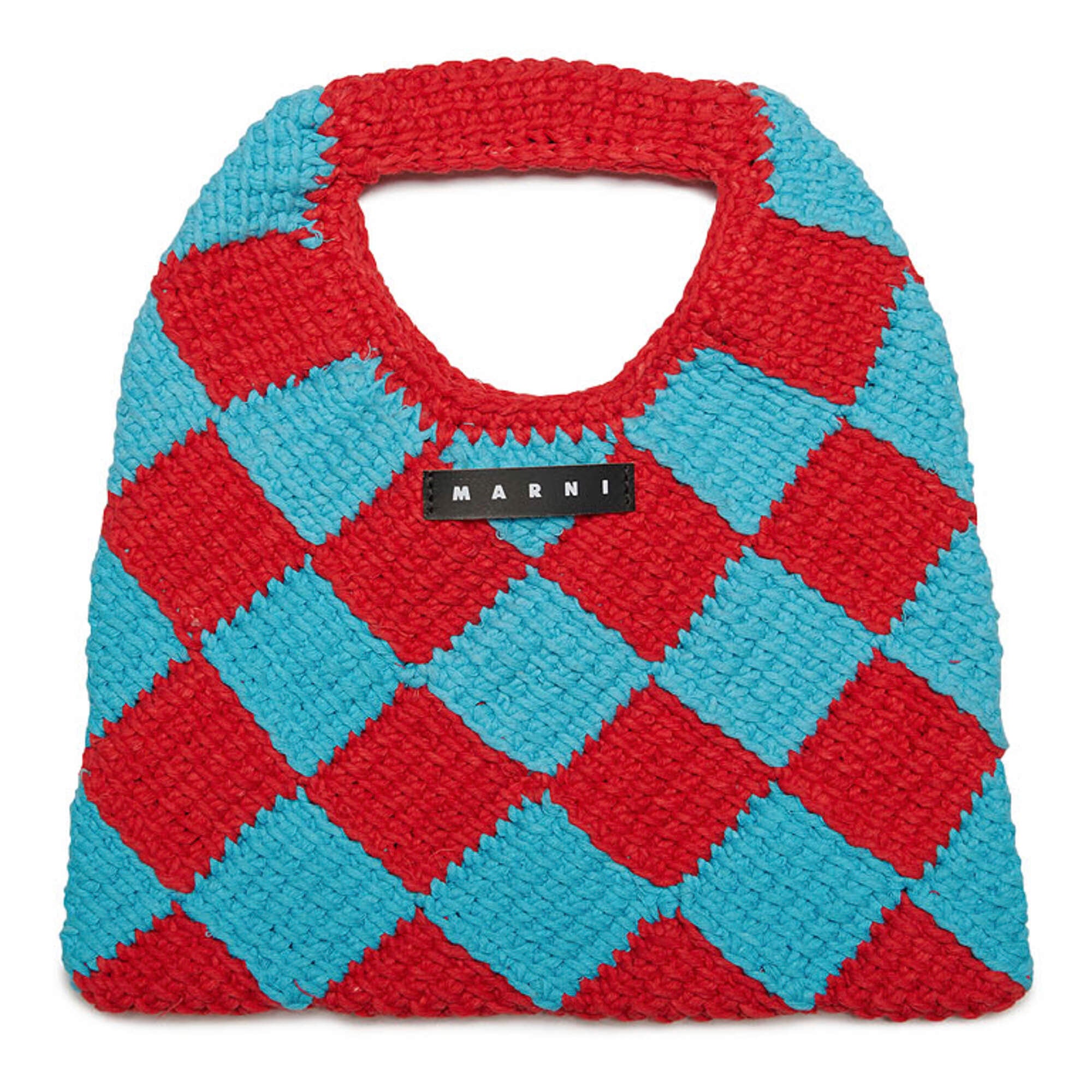 Girls Red Check Crochet Handbag