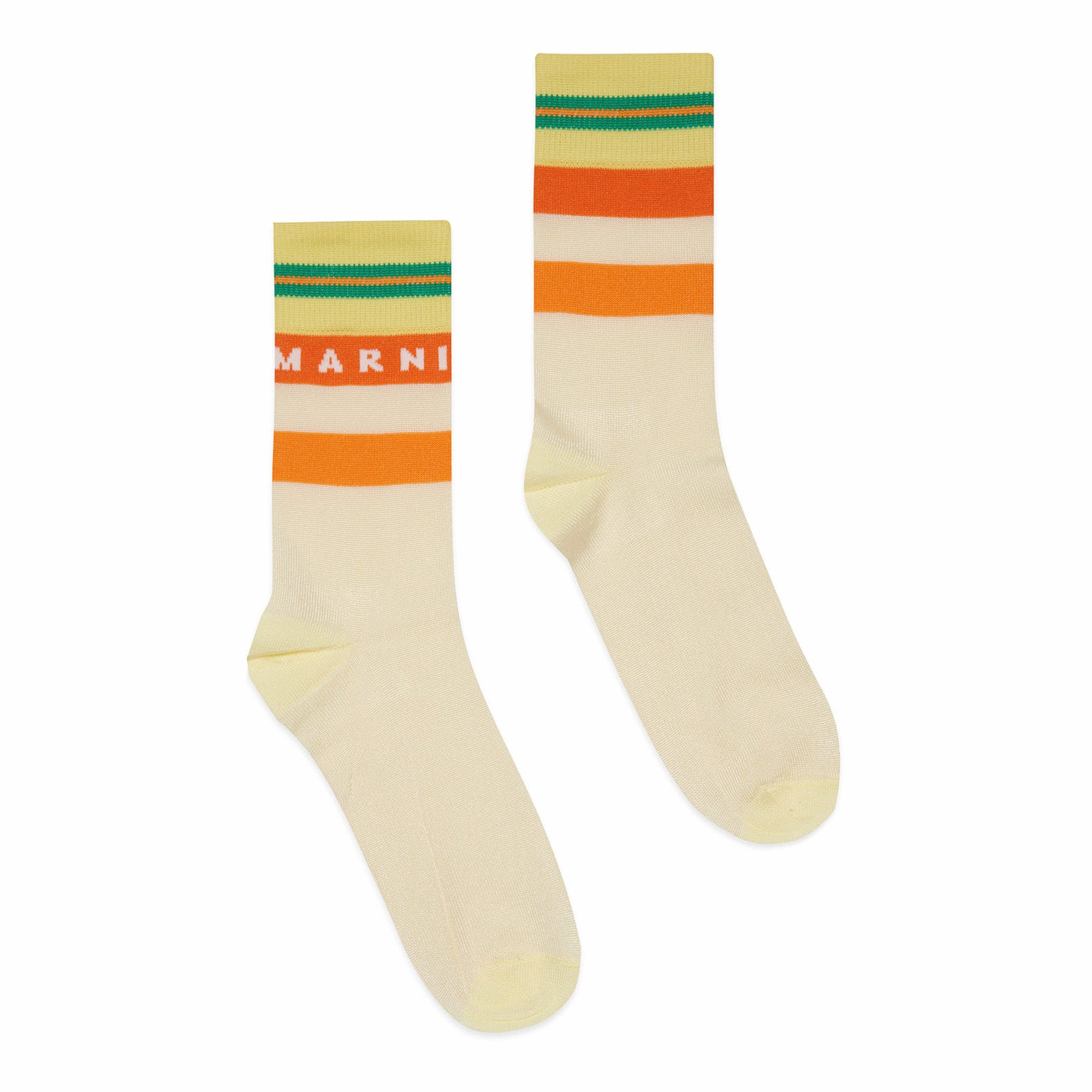 Girls Light Yellow Logo Socks