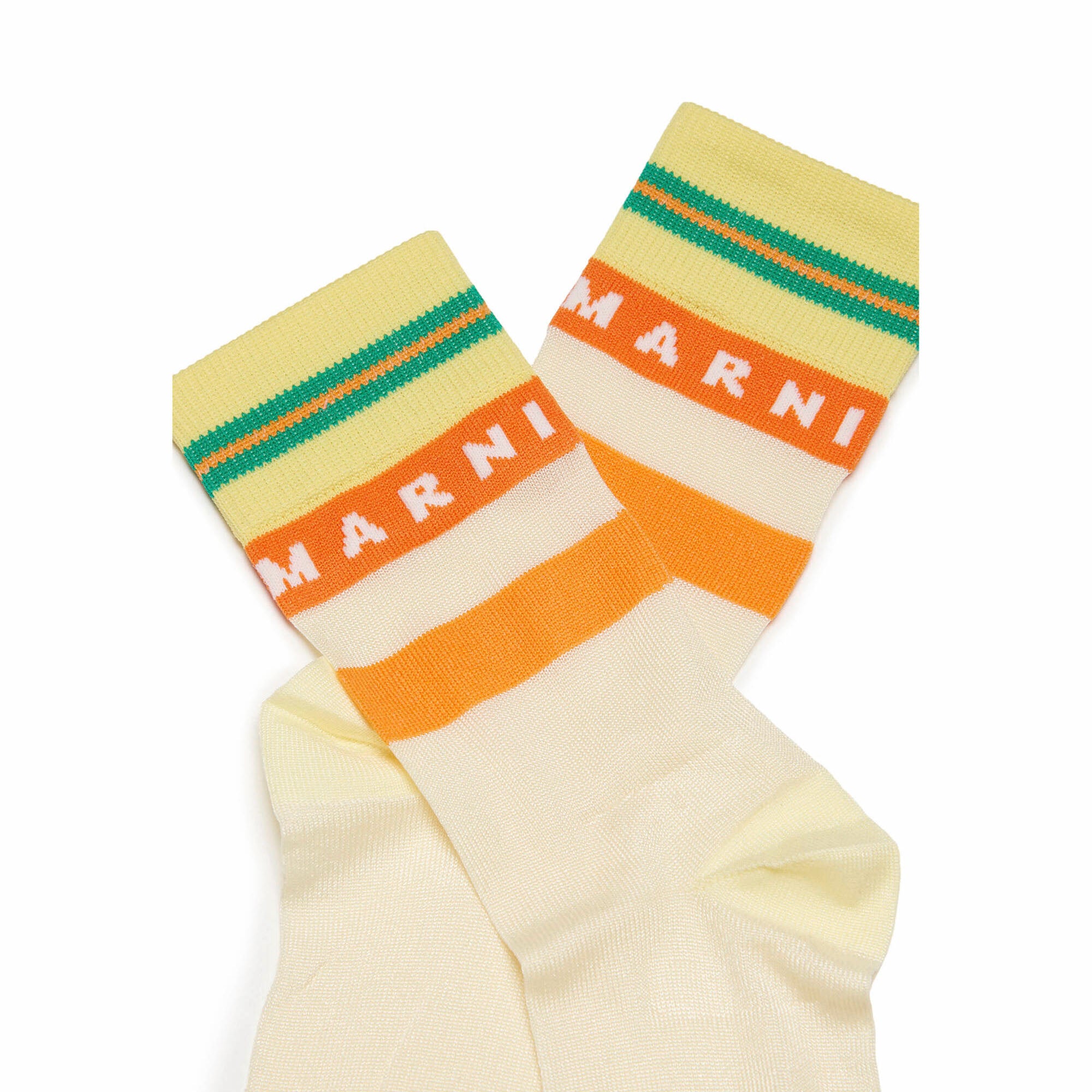 Girls Light Yellow Logo Socks