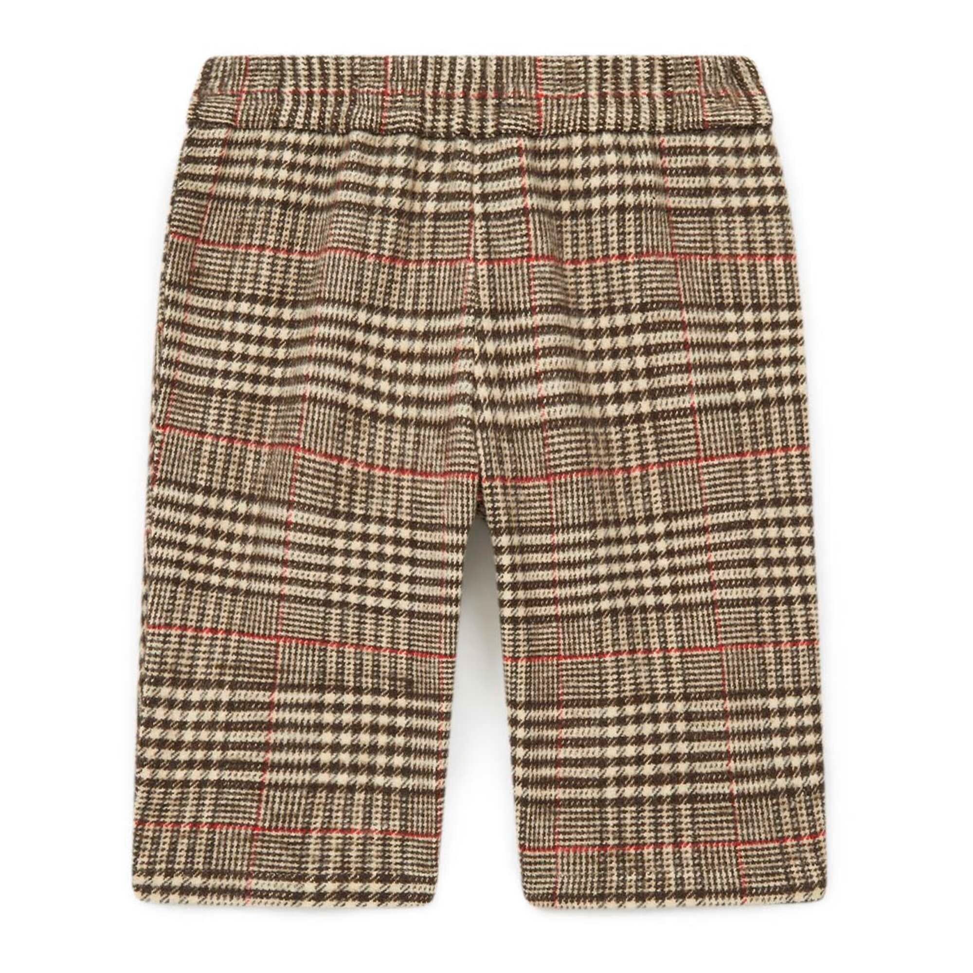 Baby Boys & Girls Beige Check Cotton Trousers