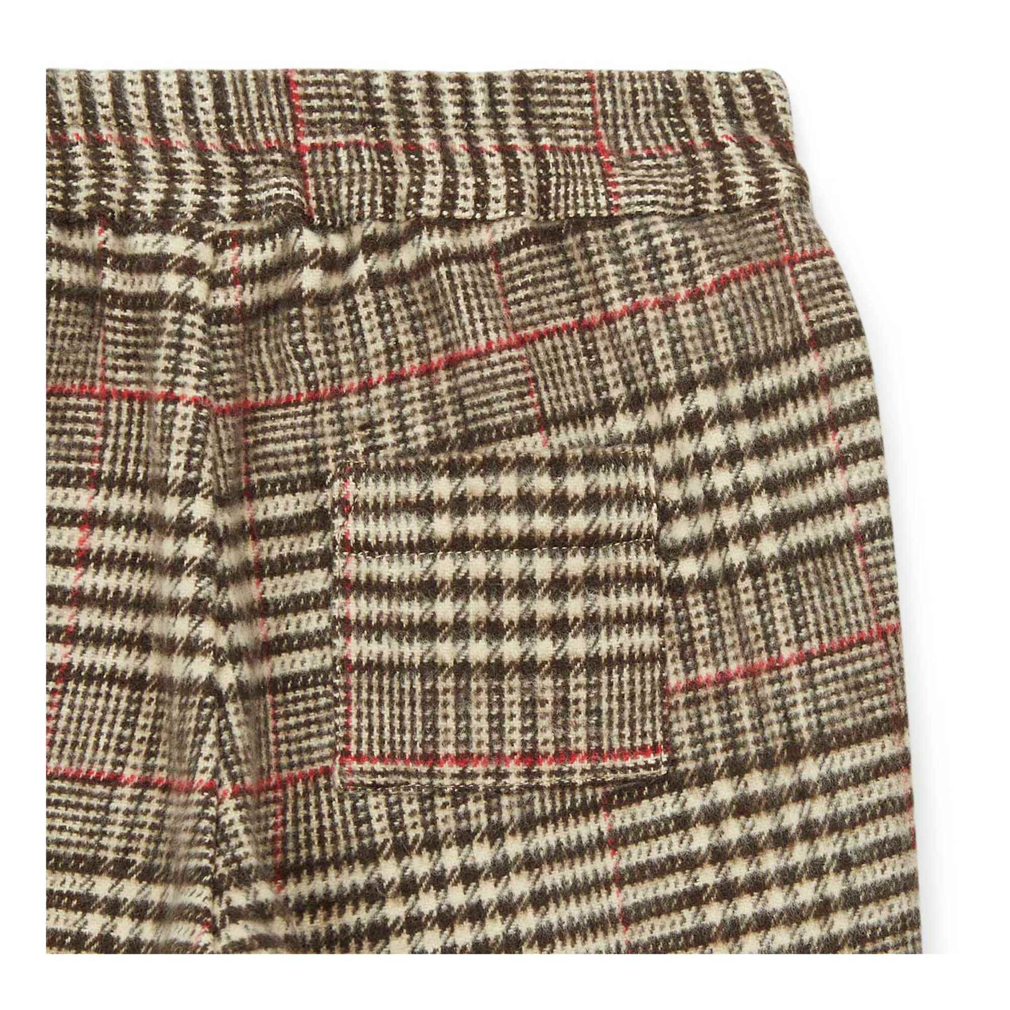 Baby Boys & Girls Beige Check Cotton Trousers