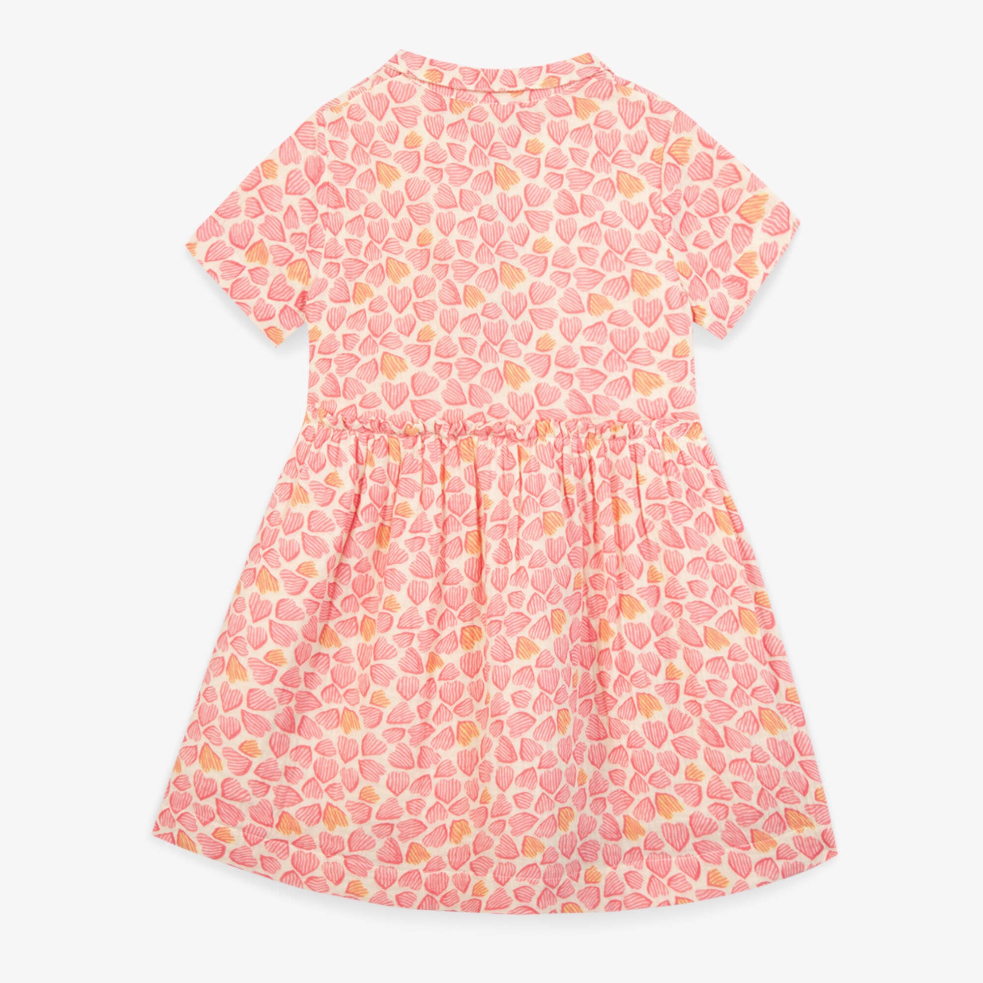 Girls Pink Heart Cotton Dress