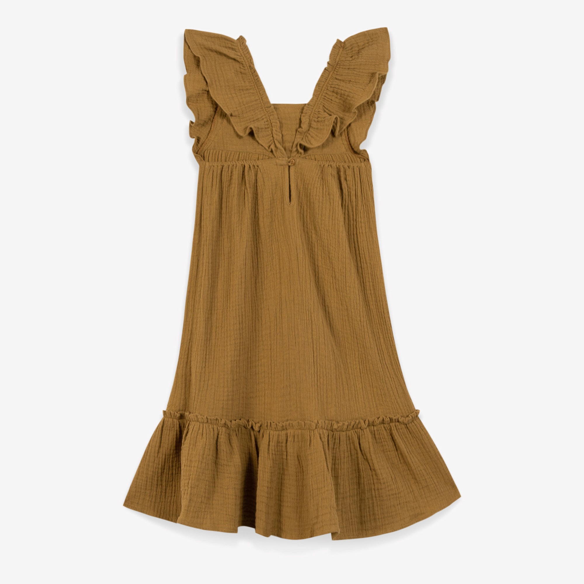 Girls Brown Cotton Dress