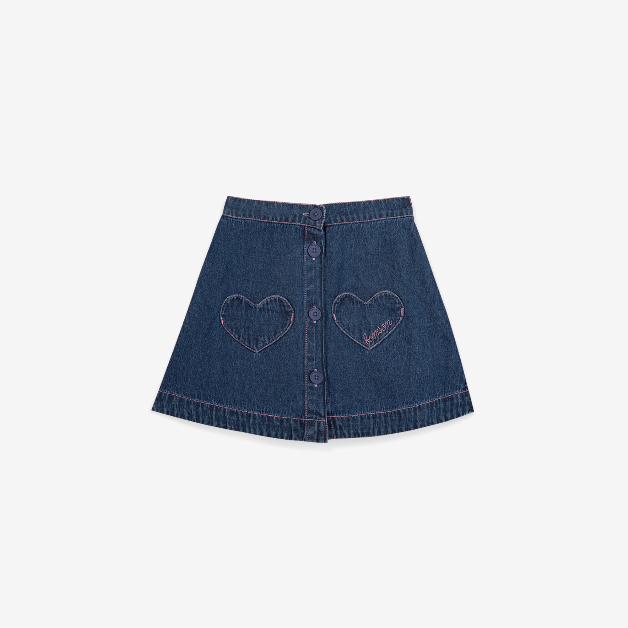 Girls Dark Blue Denim Skirt