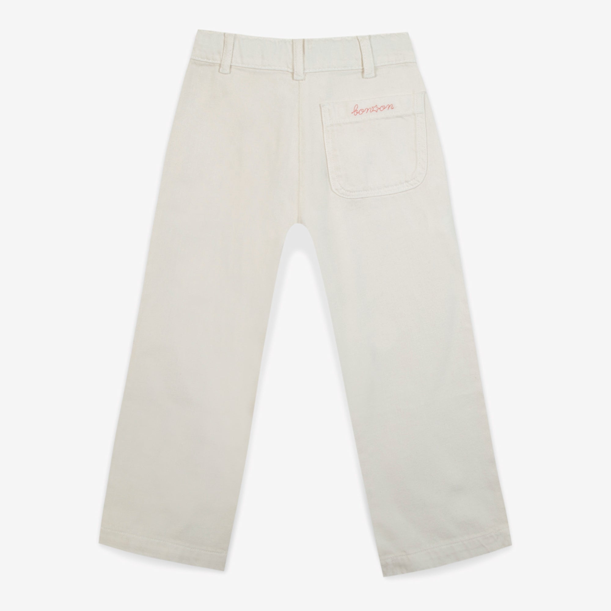 Girls White Cotton Trousers