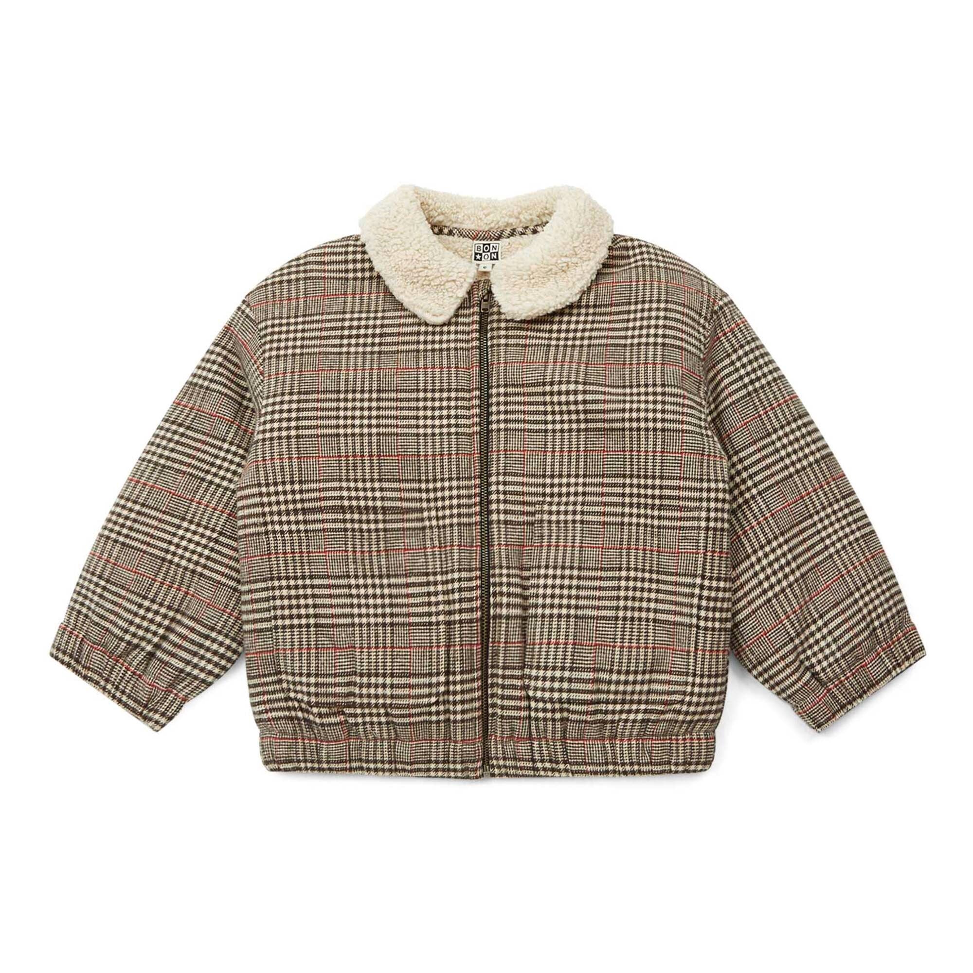 Boys Beige Check Jacket