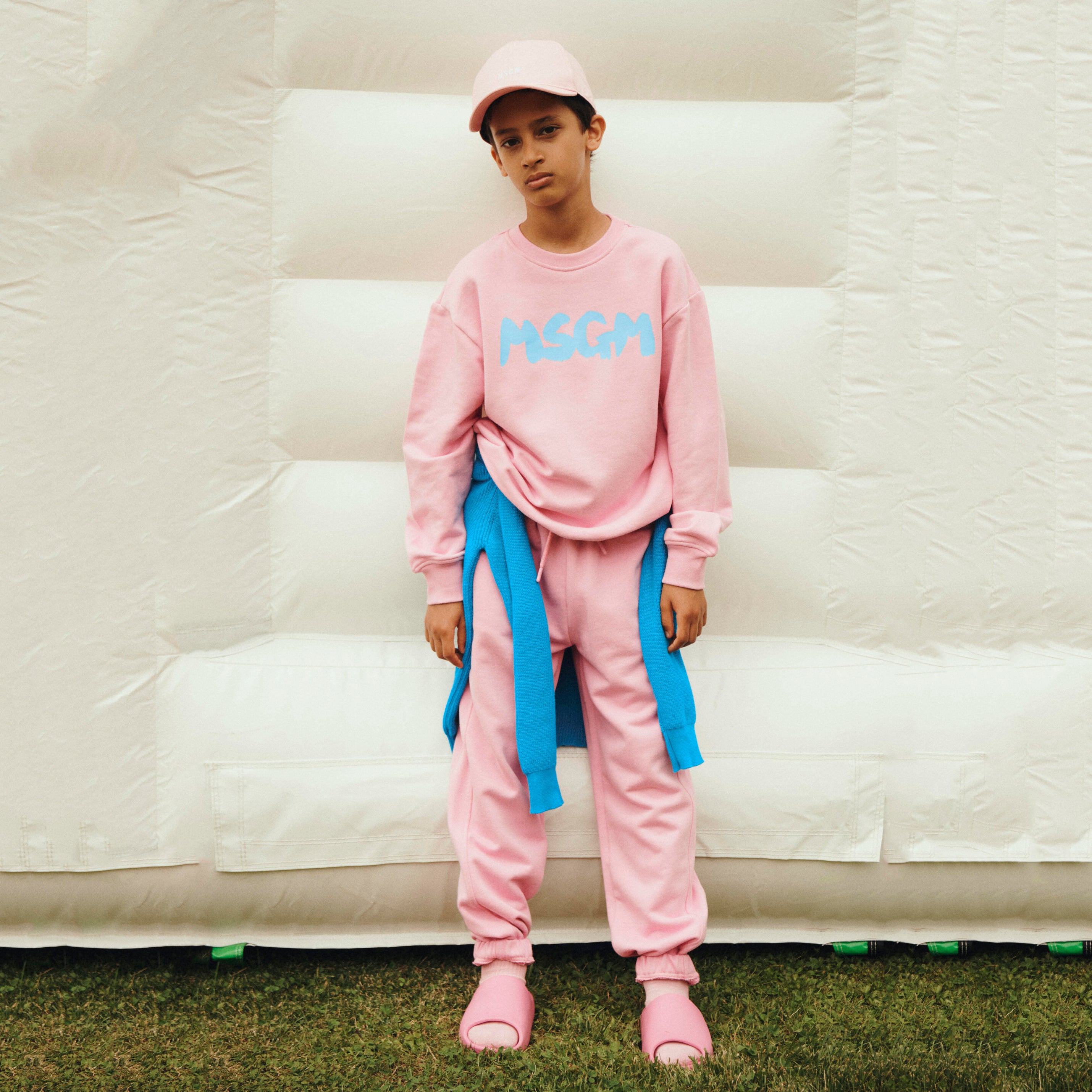 Boys & Girls Pink Logo Cotton Sweatshirt