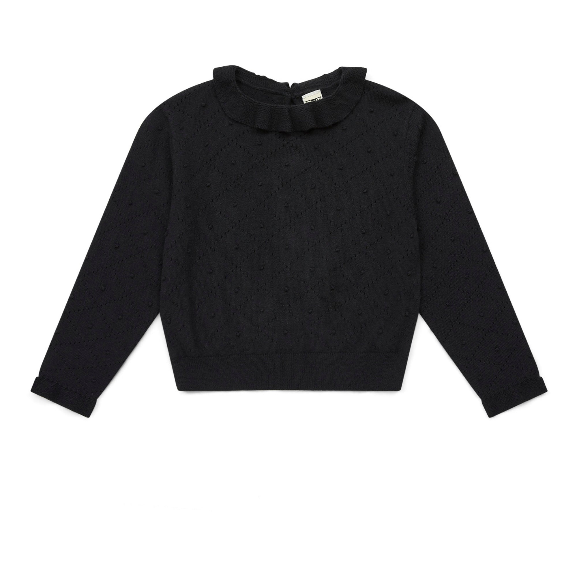 Girls Black Hollow Sweater