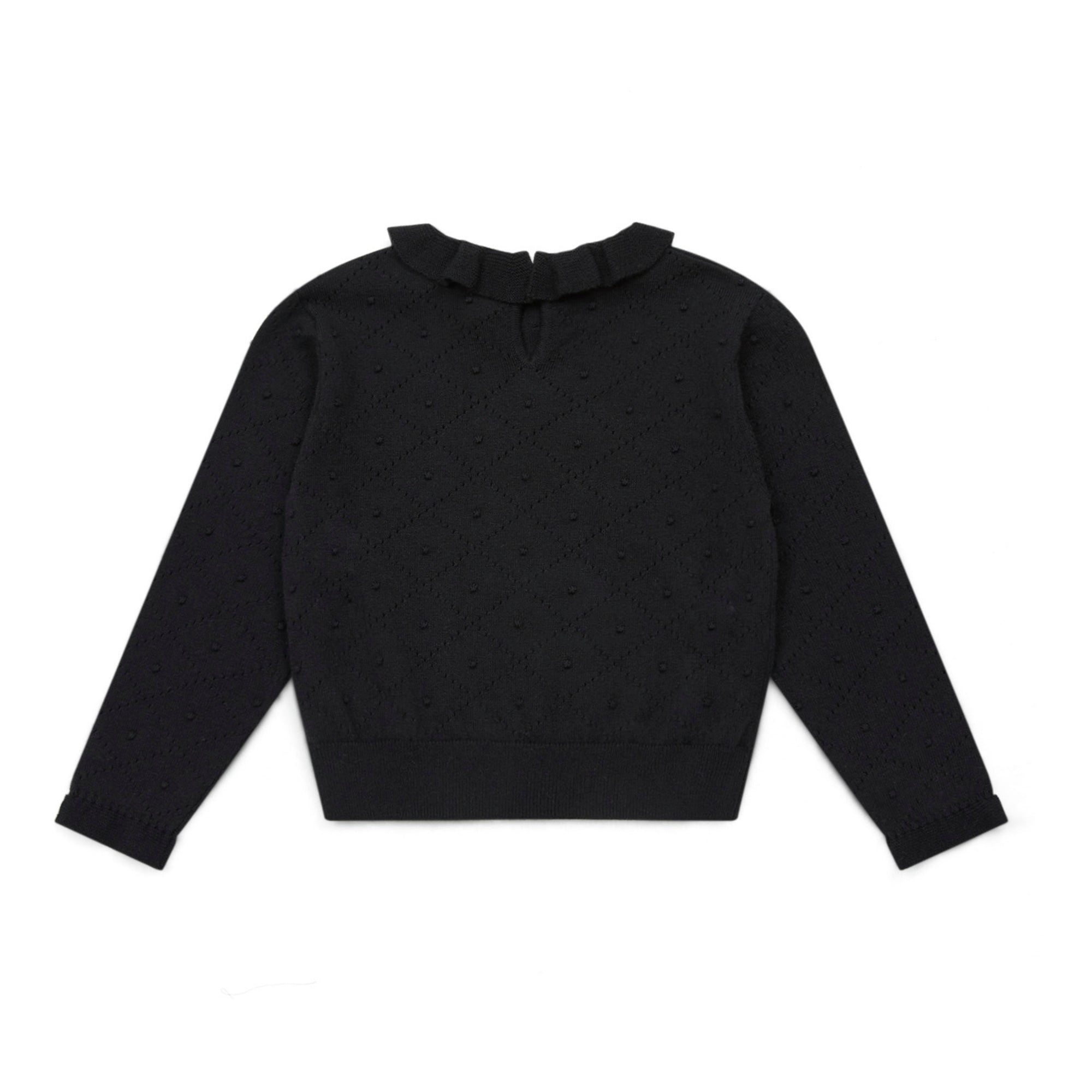 Girls Black Hollow Sweater