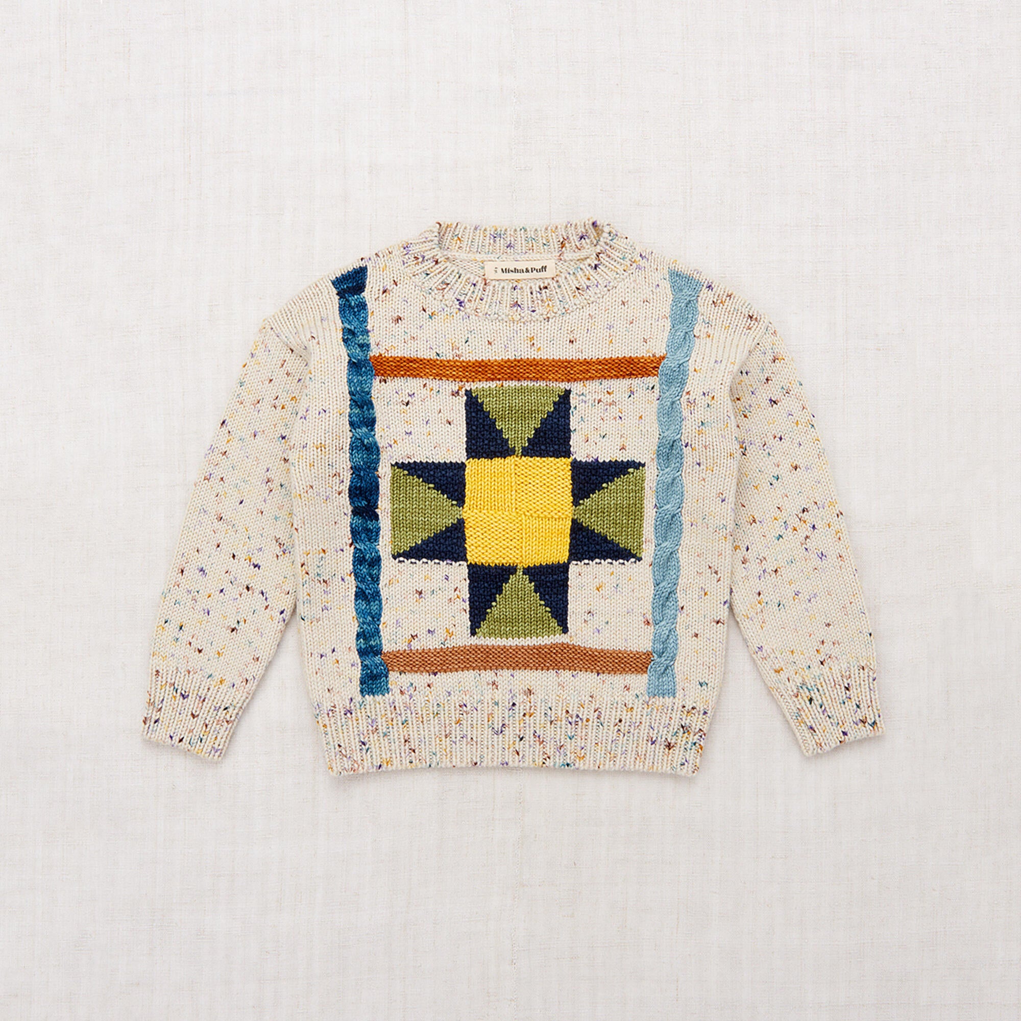 Boys & Girls Cream Jacquard Wool Sweater