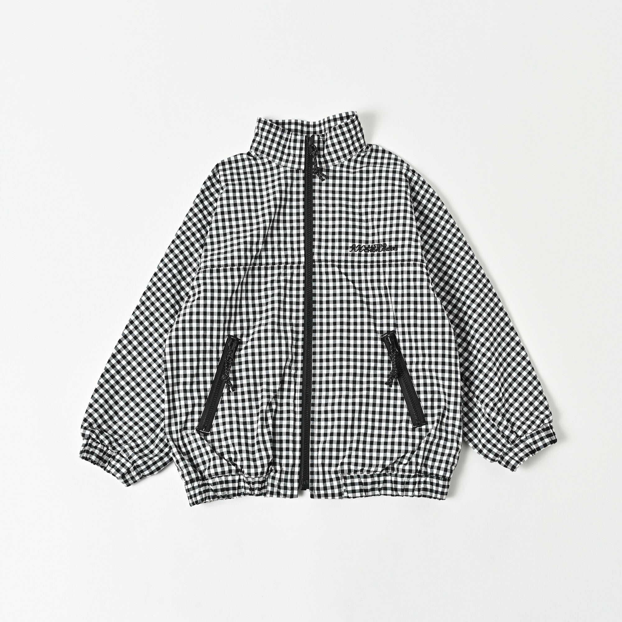 Boys & Girls Black Houndstooth Zip-Up Jacket