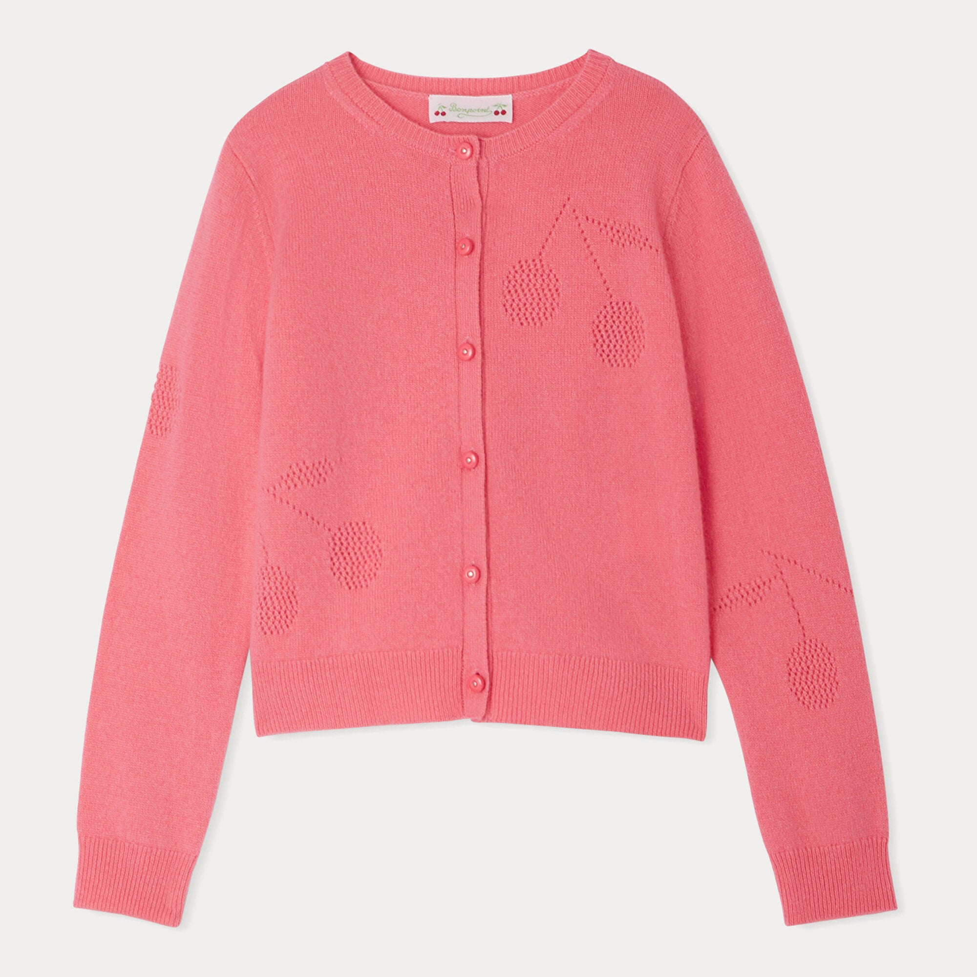 Girls Candy Pink Cashmere Cardigan