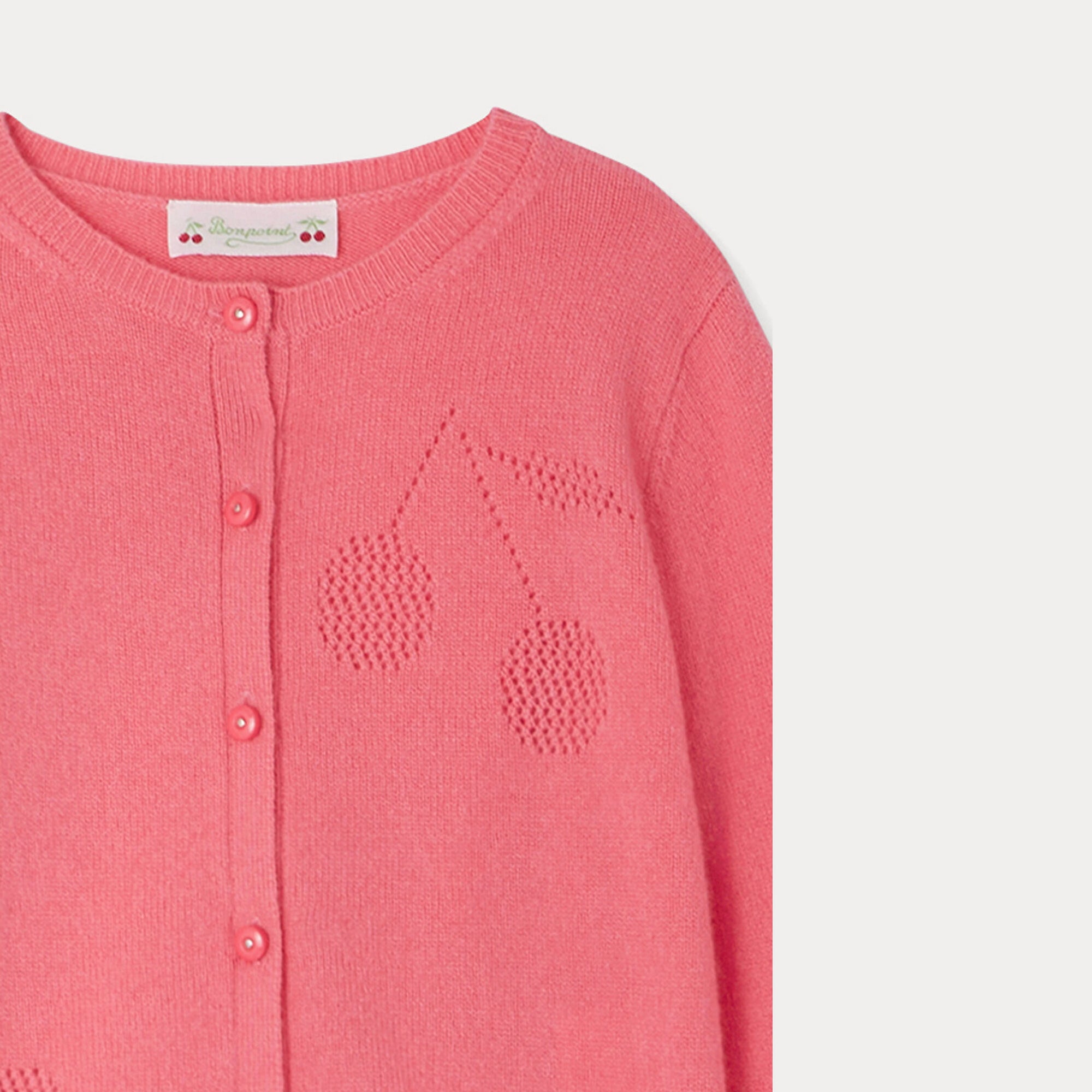 Girls Candy Pink Cashmere Cardigan