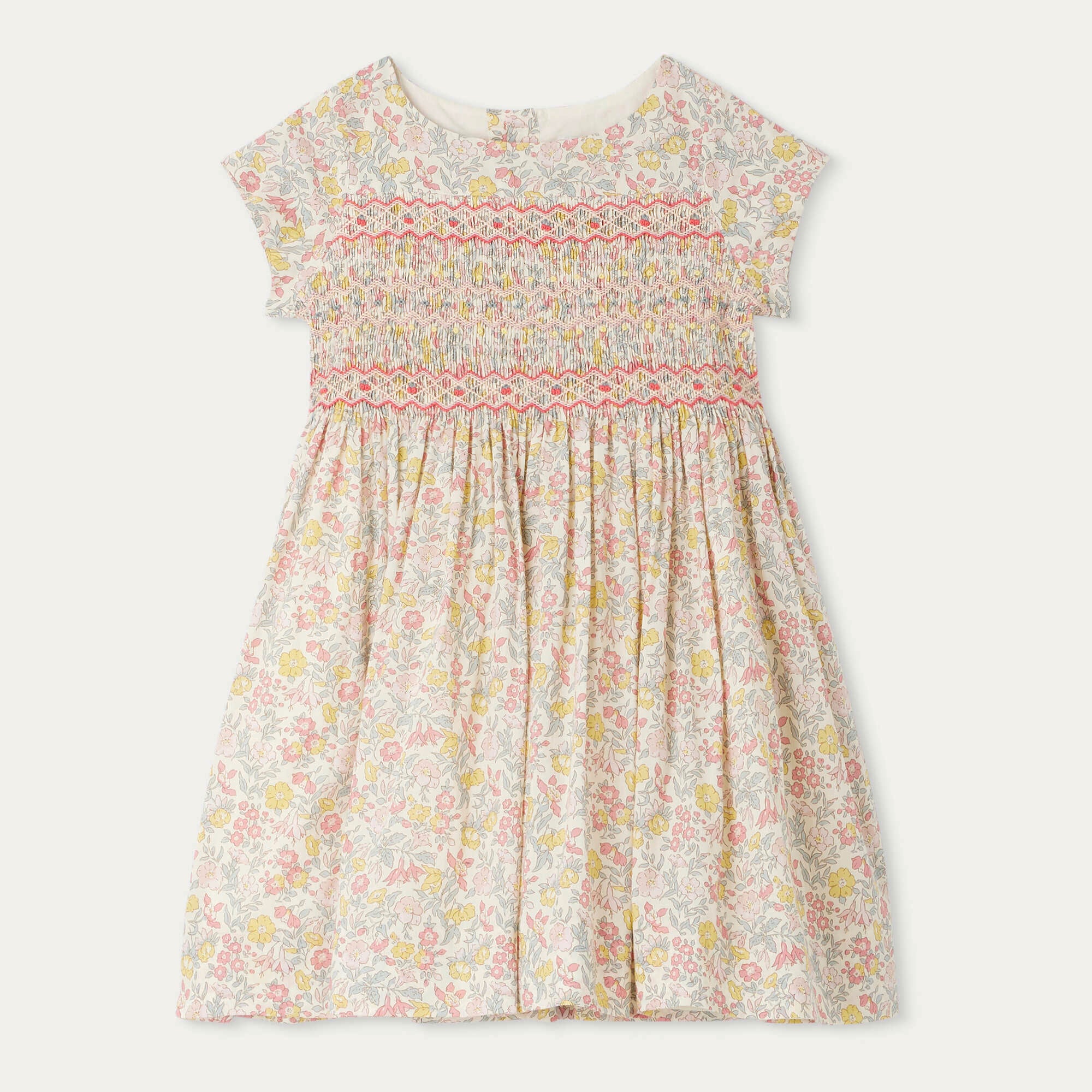 Girls Pink Floral Cotton Dress