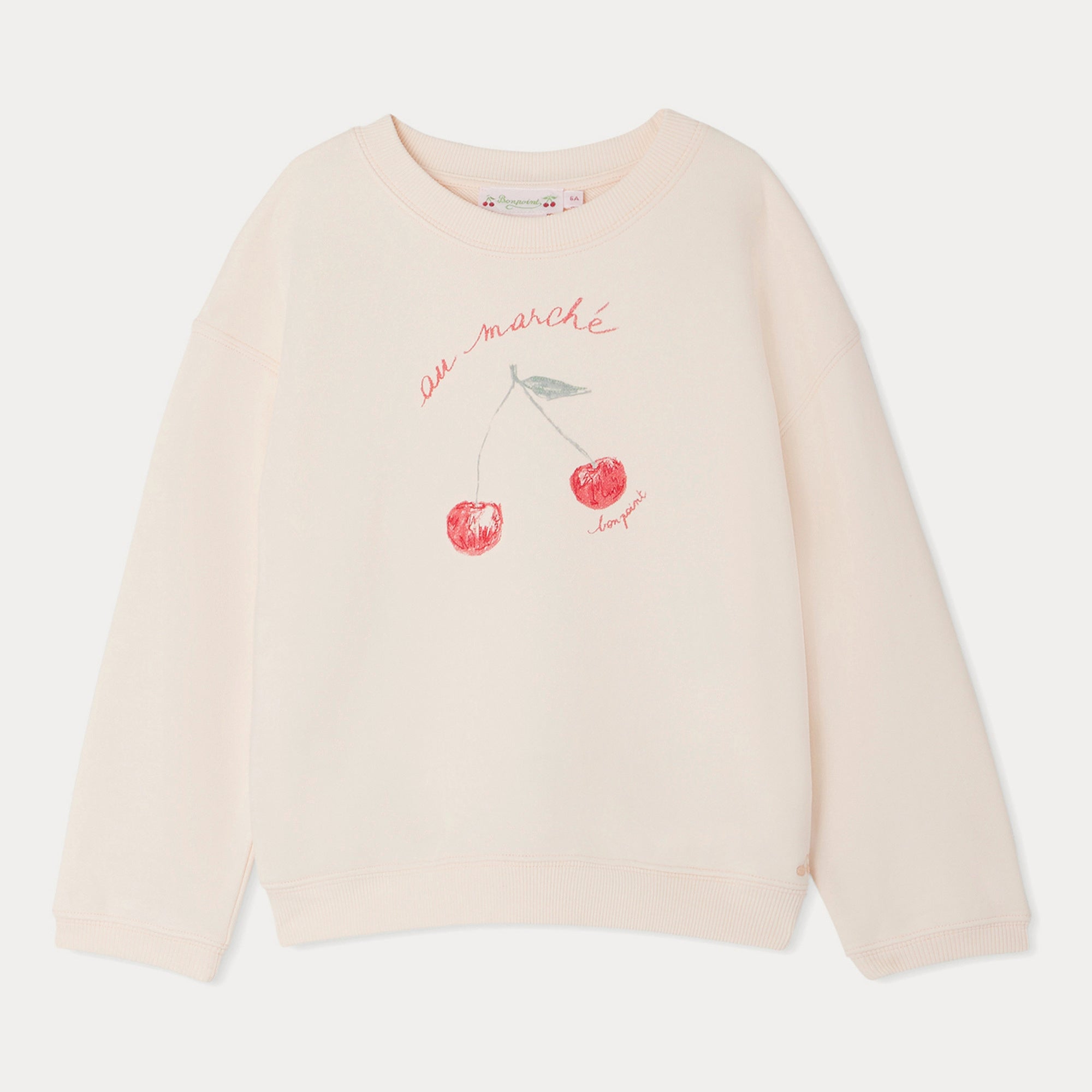 Girls Light Pink Logo Cotton Sweatshirt