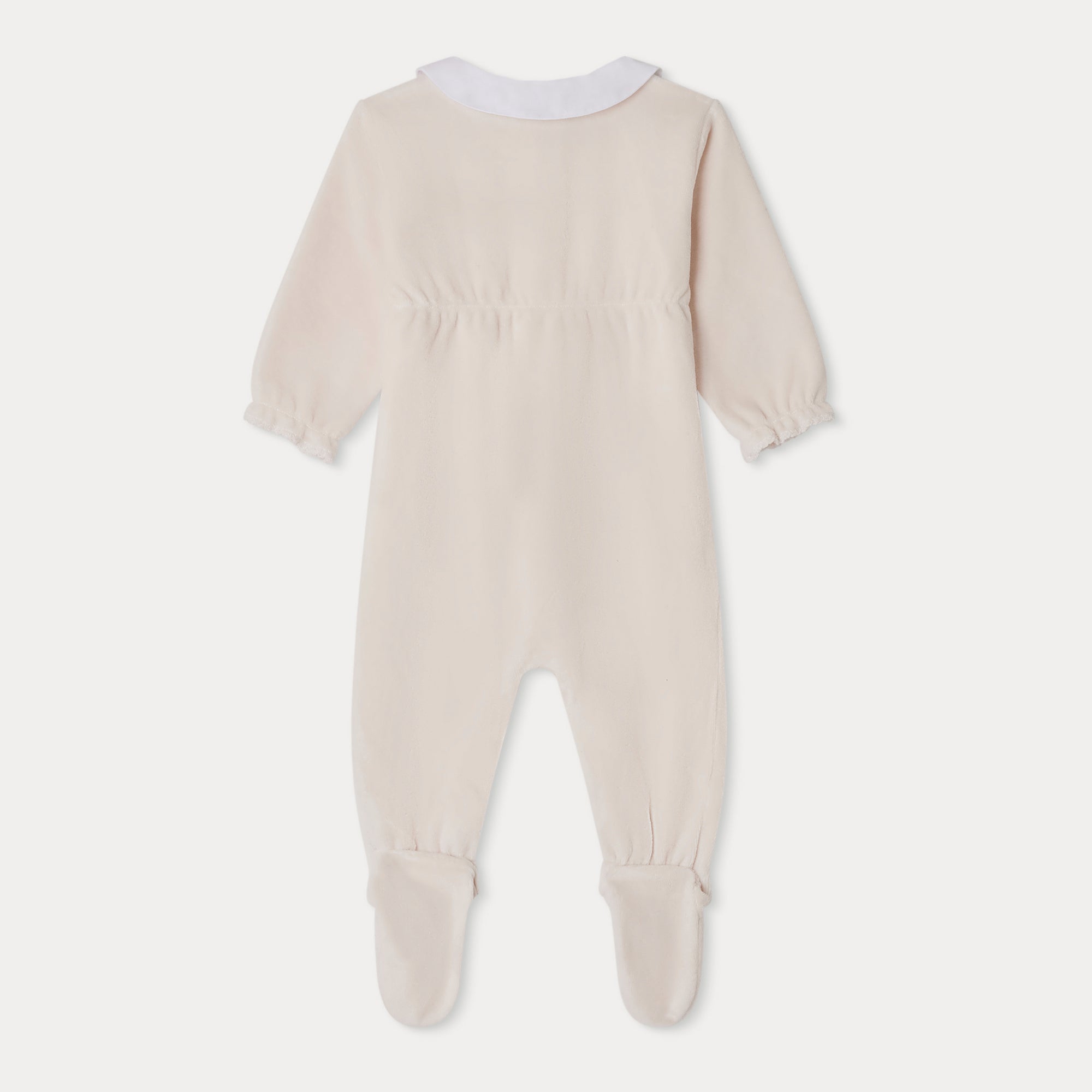 Baby Girls Pale Pink Velvet Babysuit