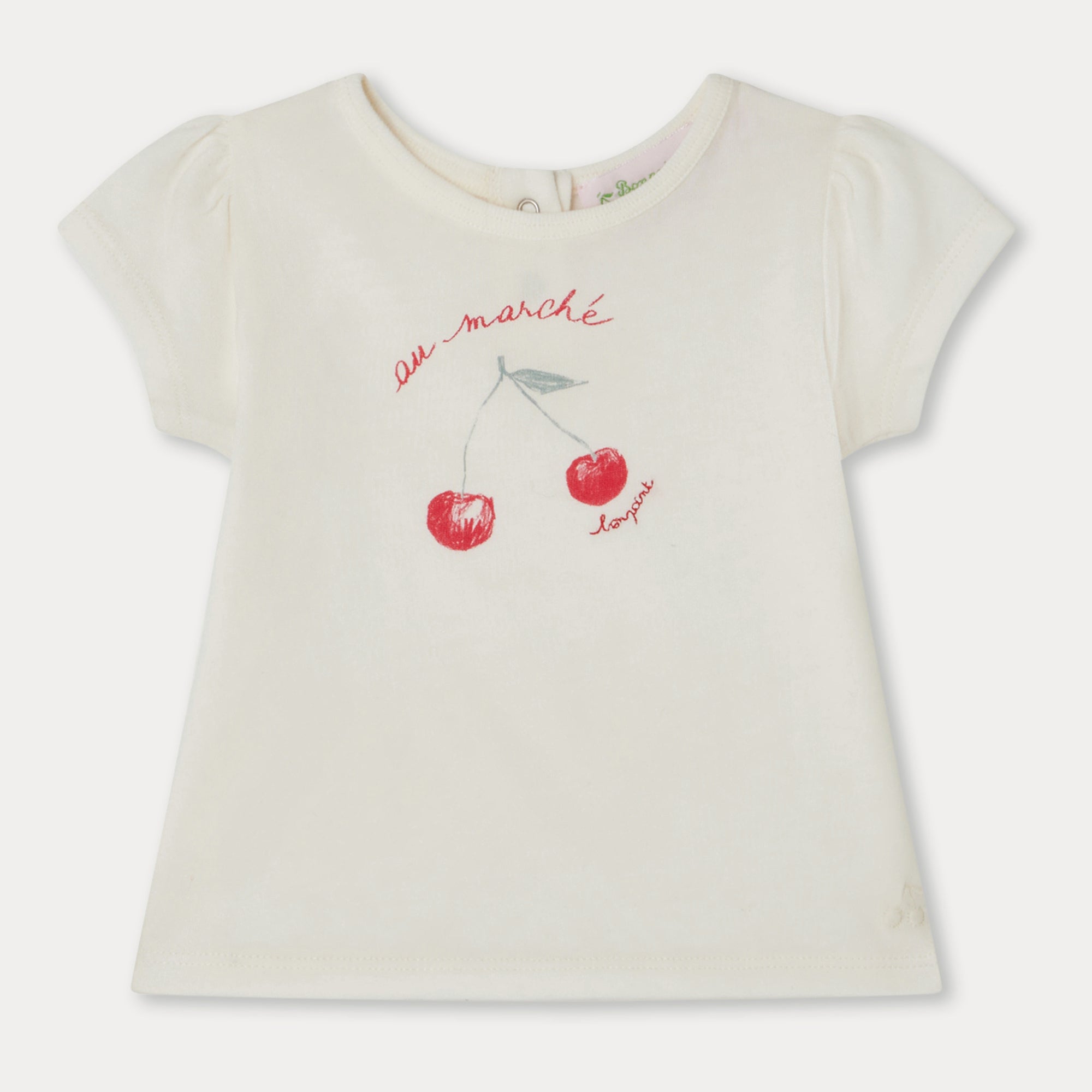 Baby Girls White Logo Cotton T-Shirt