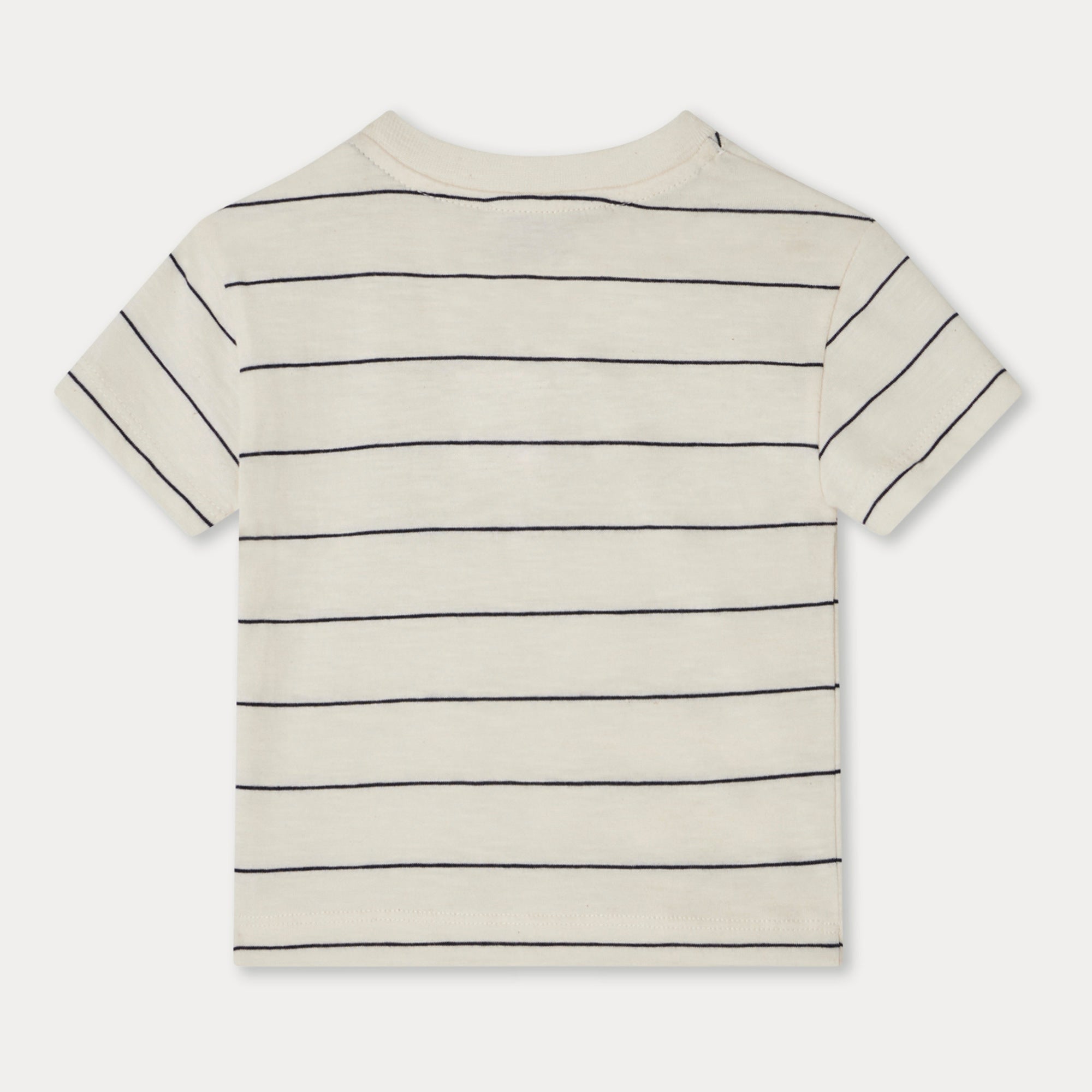 Baby Boys White Stripes Cotton T-Shirt