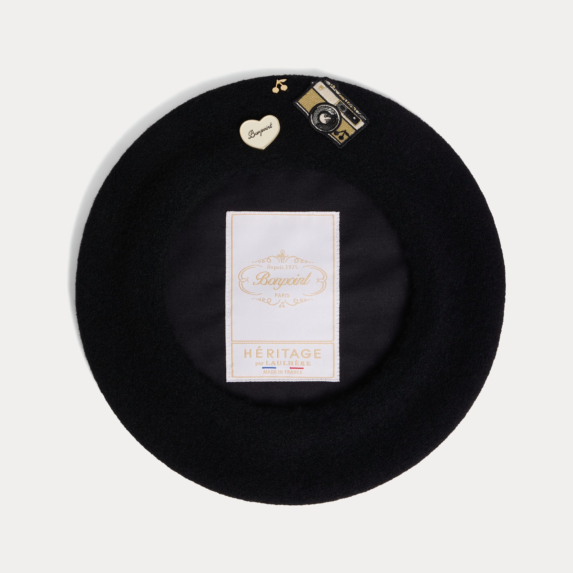 Girls Black Wool Beret Hat(Bonpoint x Laulhère Tékla)