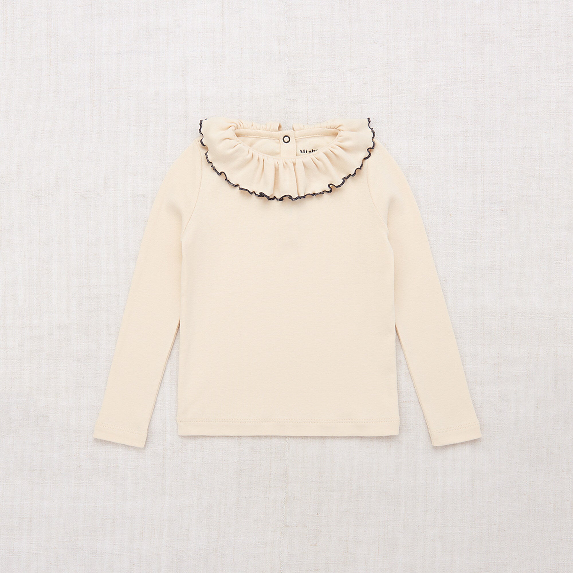 Girls Cream Ruffled Cotton T-Shirt