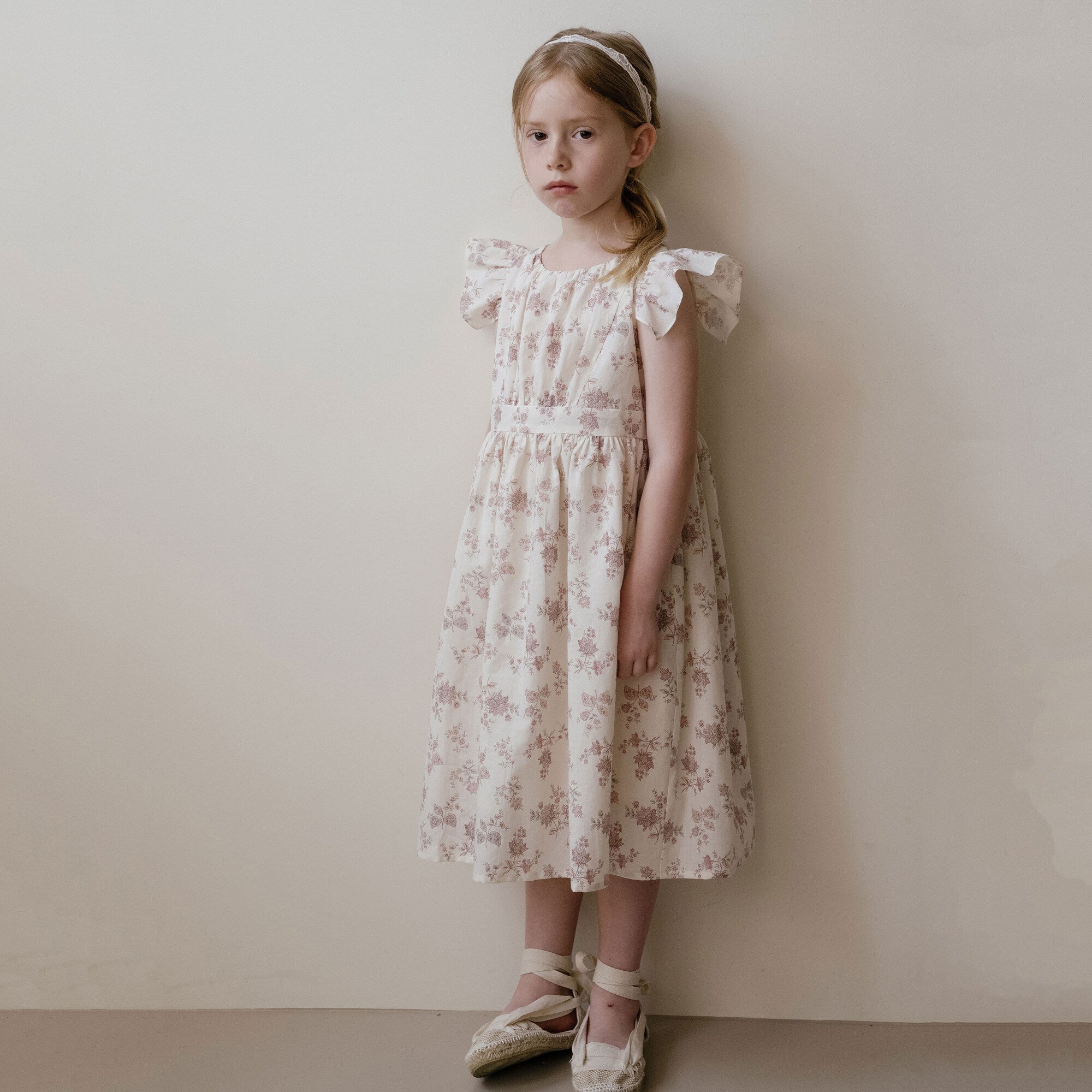 Girls Pink Floral Cotton Dress