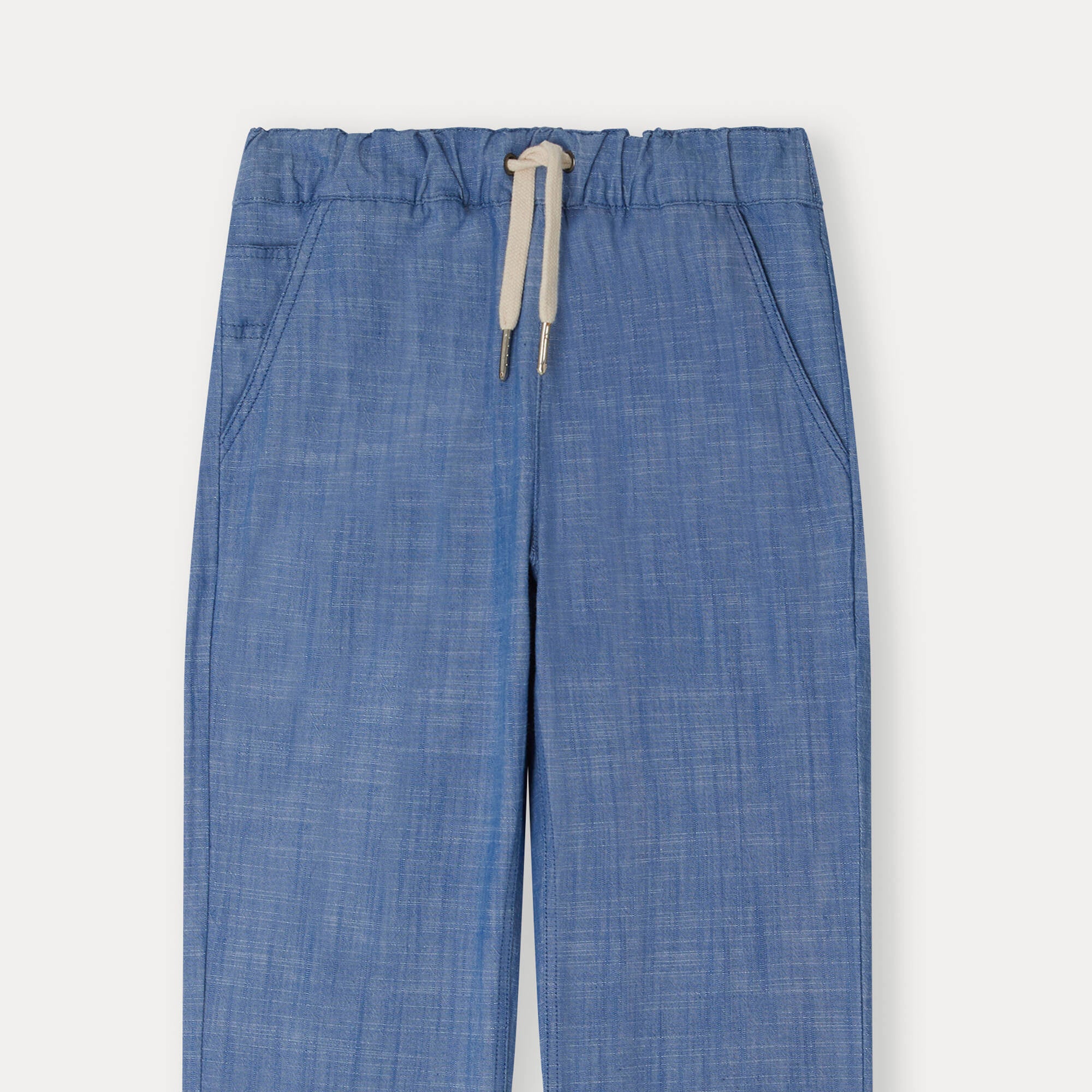 Boys Blue Cotton Trousers